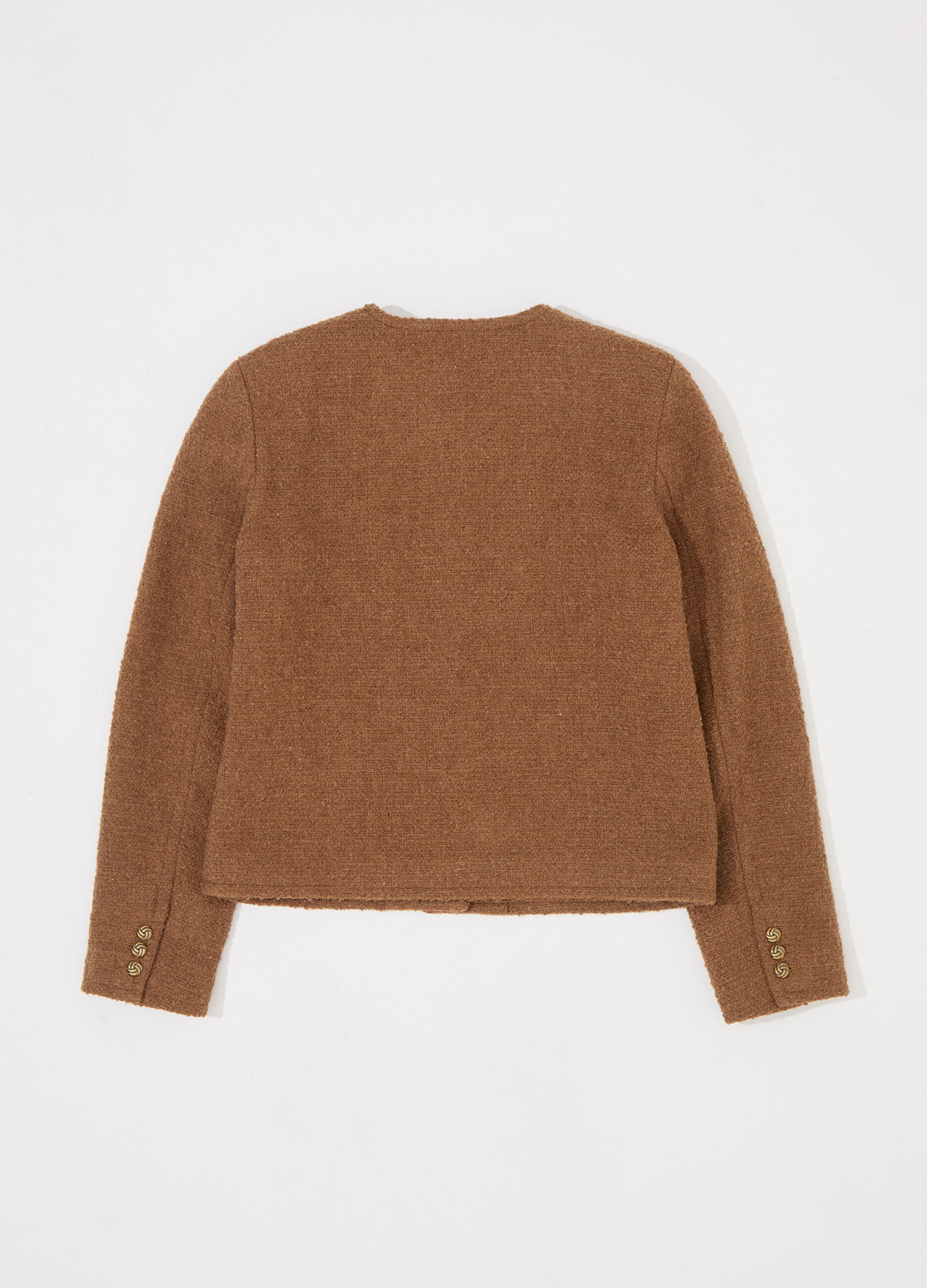 Cappotto corto in bouclé misto lana donna_5