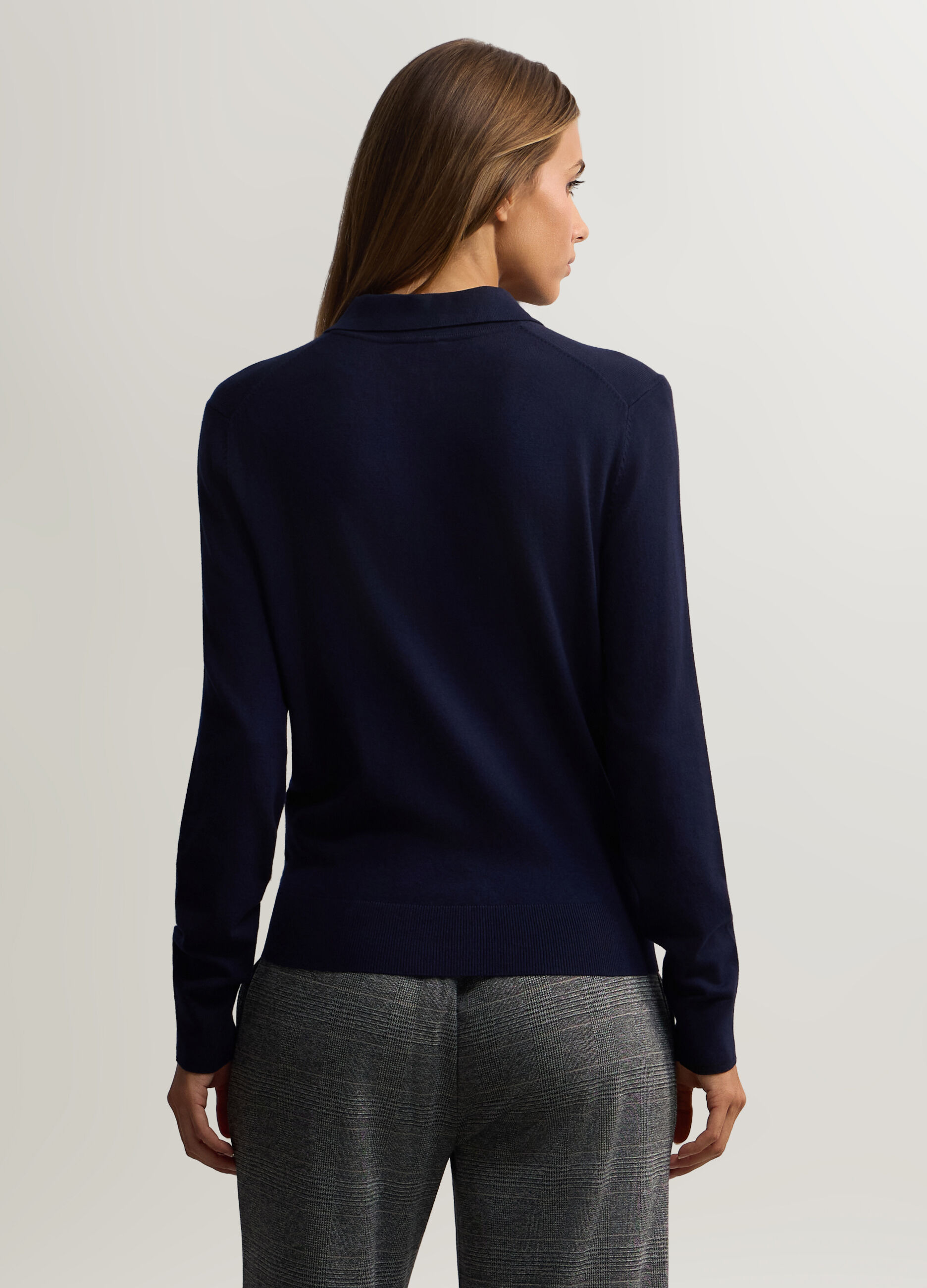 Maglia con colletto Polo rasata donna_1