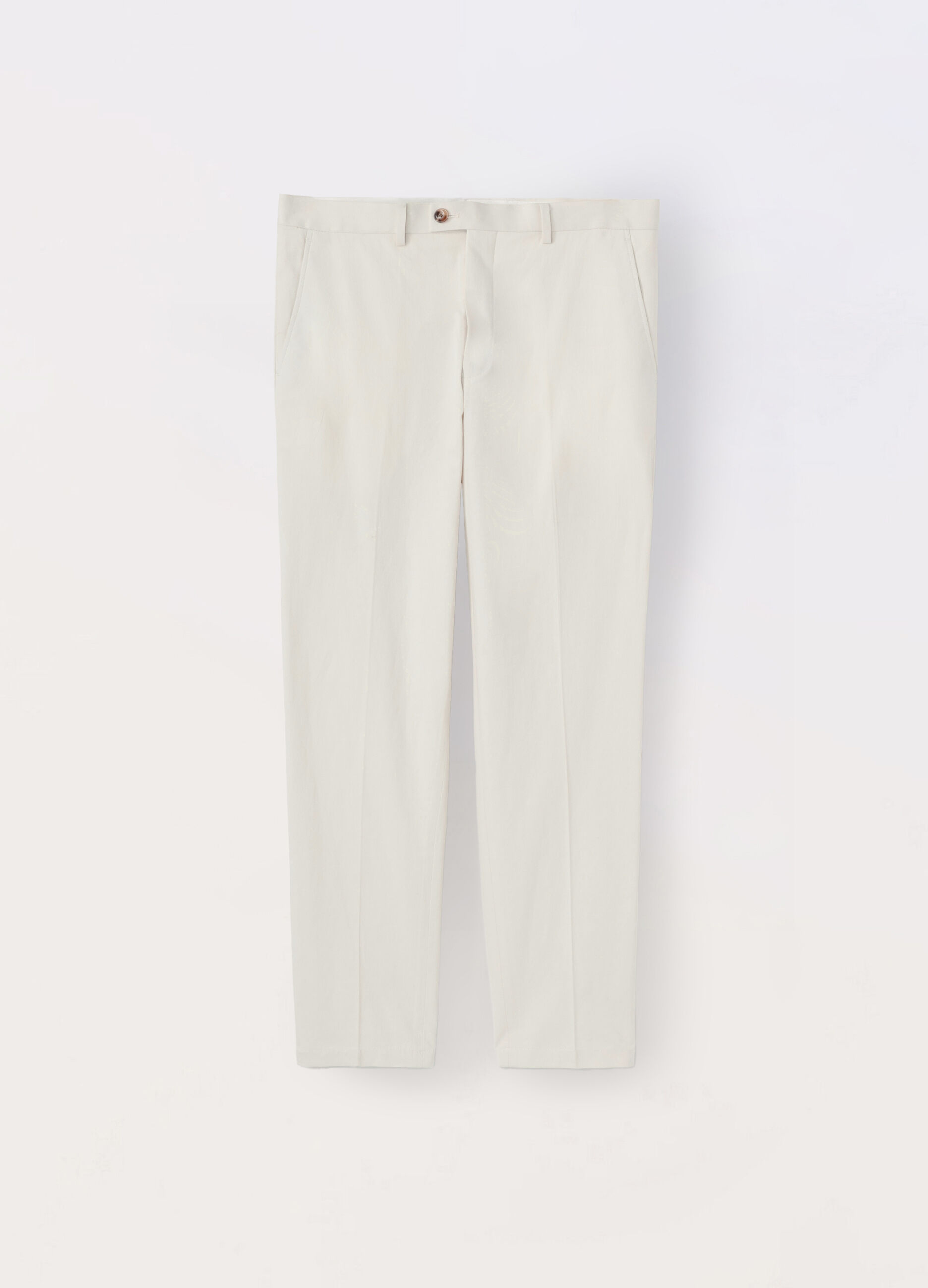 Pantaloni chino slim fit in cotone e lino uomo