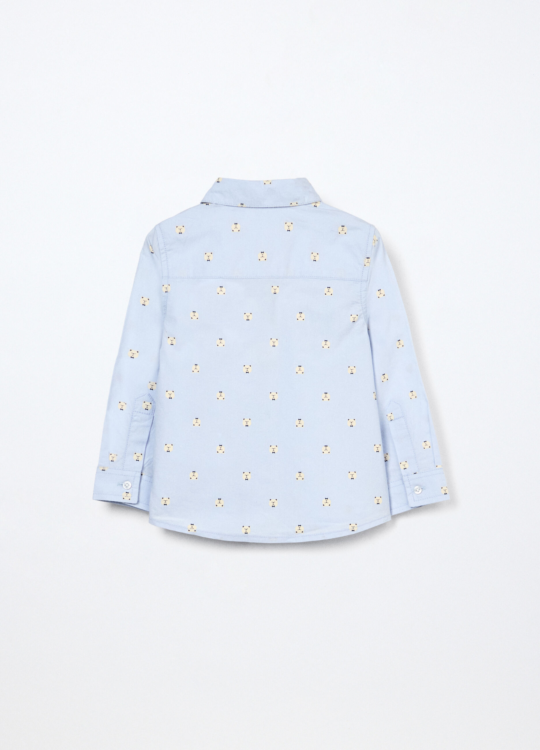 Camicia in popeline di puro cotone neonato_1