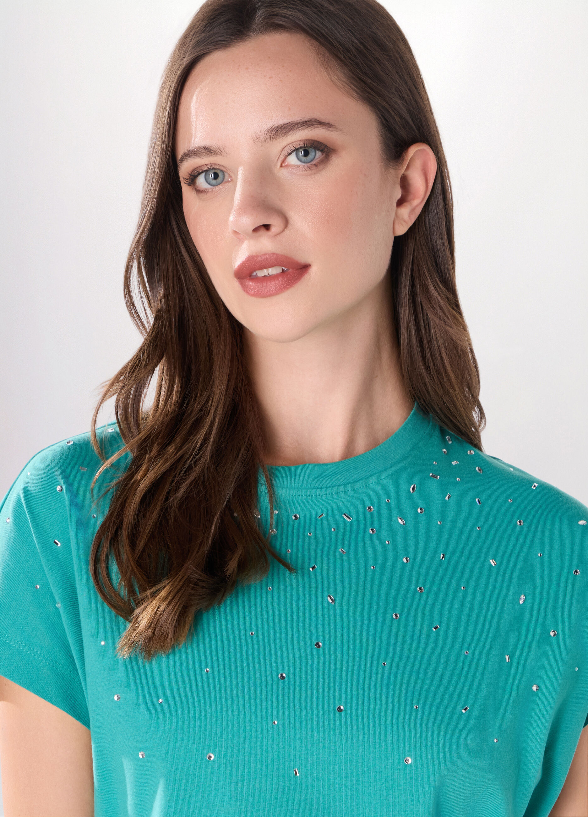 T-shirt in jersey di puro cotone donna_2