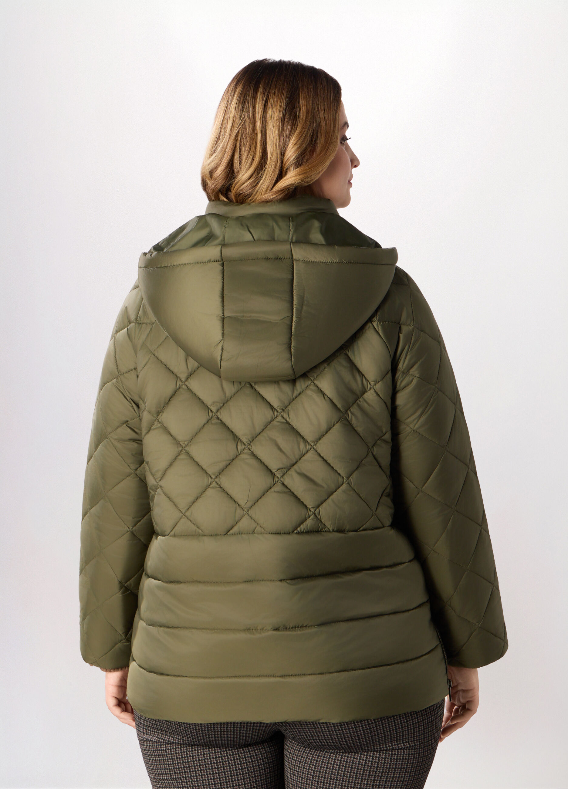 Giubbino imbottito con cappuccio donna curvy_1