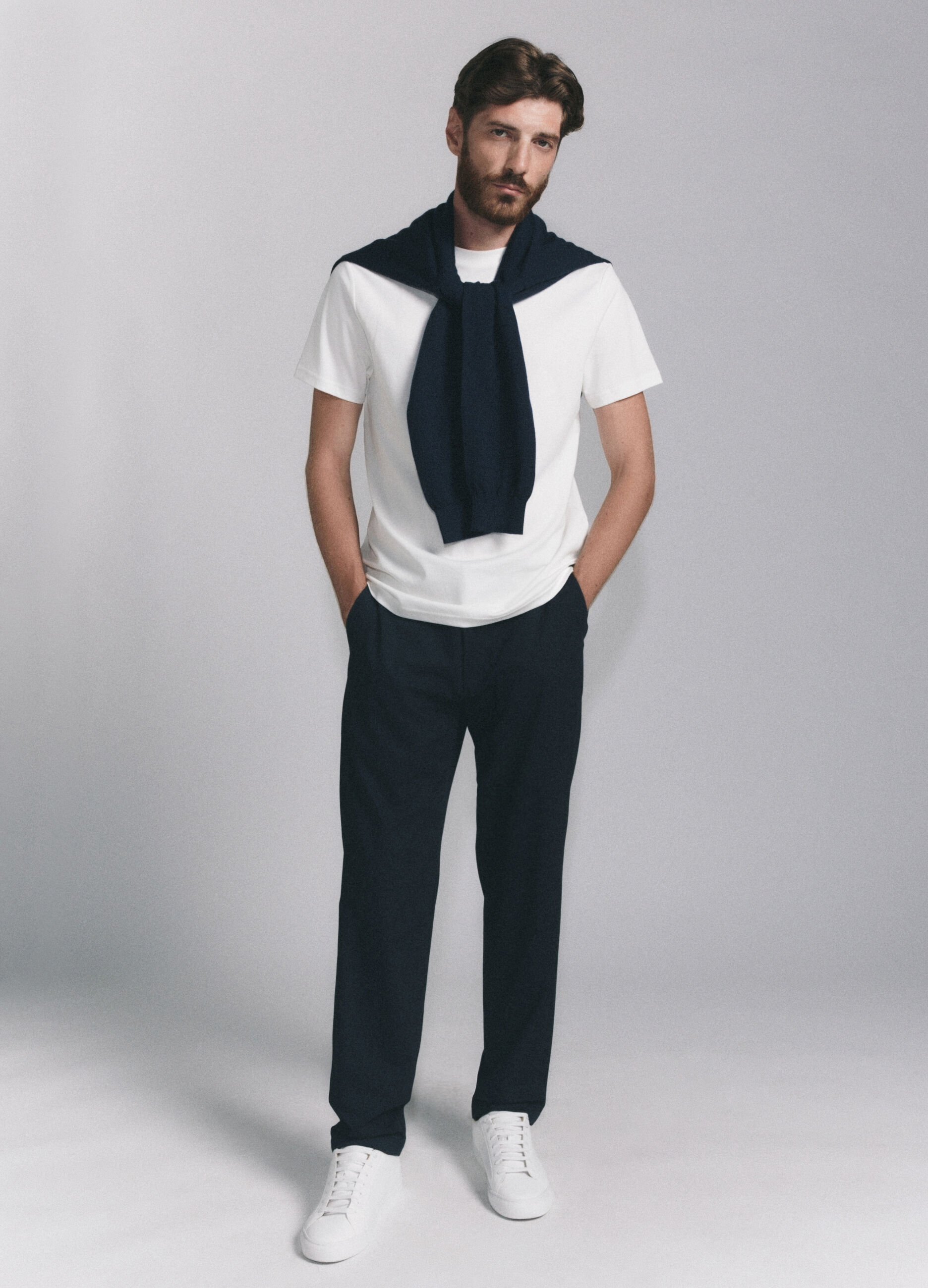 T-shirt girocollo in interlock di cotone uomo_0