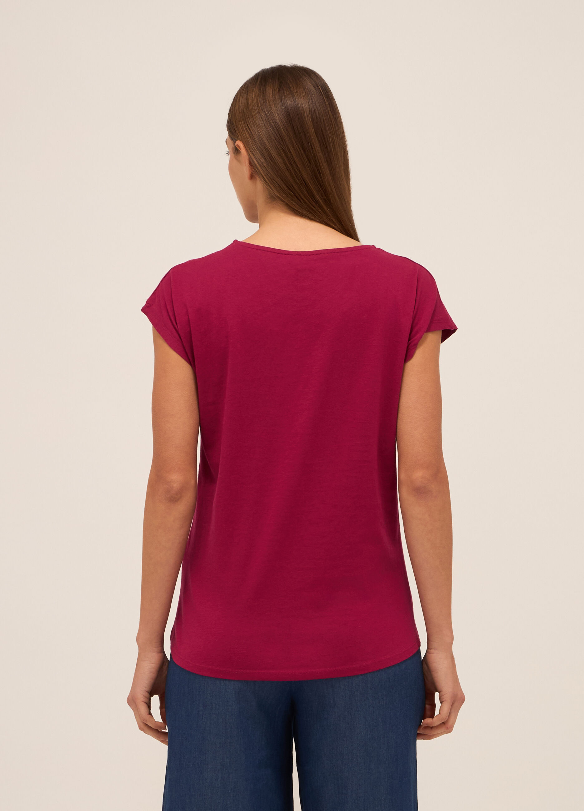 T-shirt in jersey di puro cotone donna_1