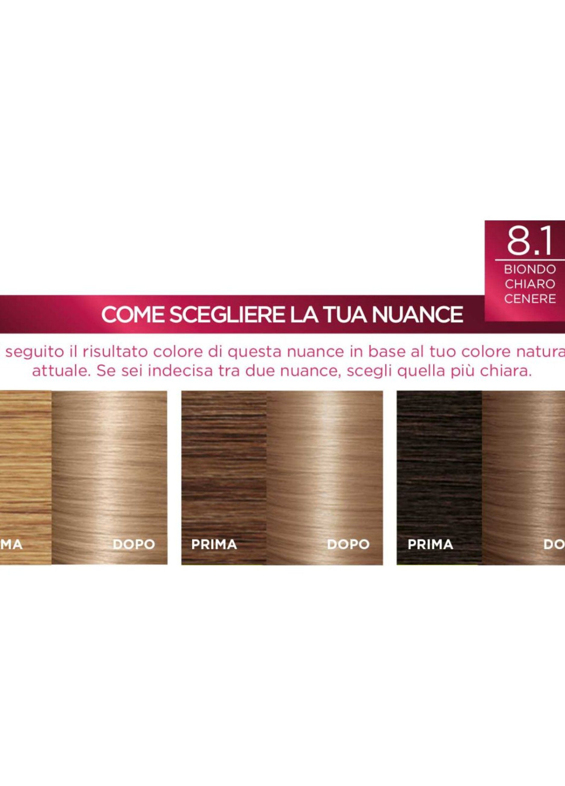 L'Oréal Paris Tinta Capelli Excellence, Copre i capelli bianchi, colore ricco, luminoso e a lunga durata, 8 Biondo Chiaro.