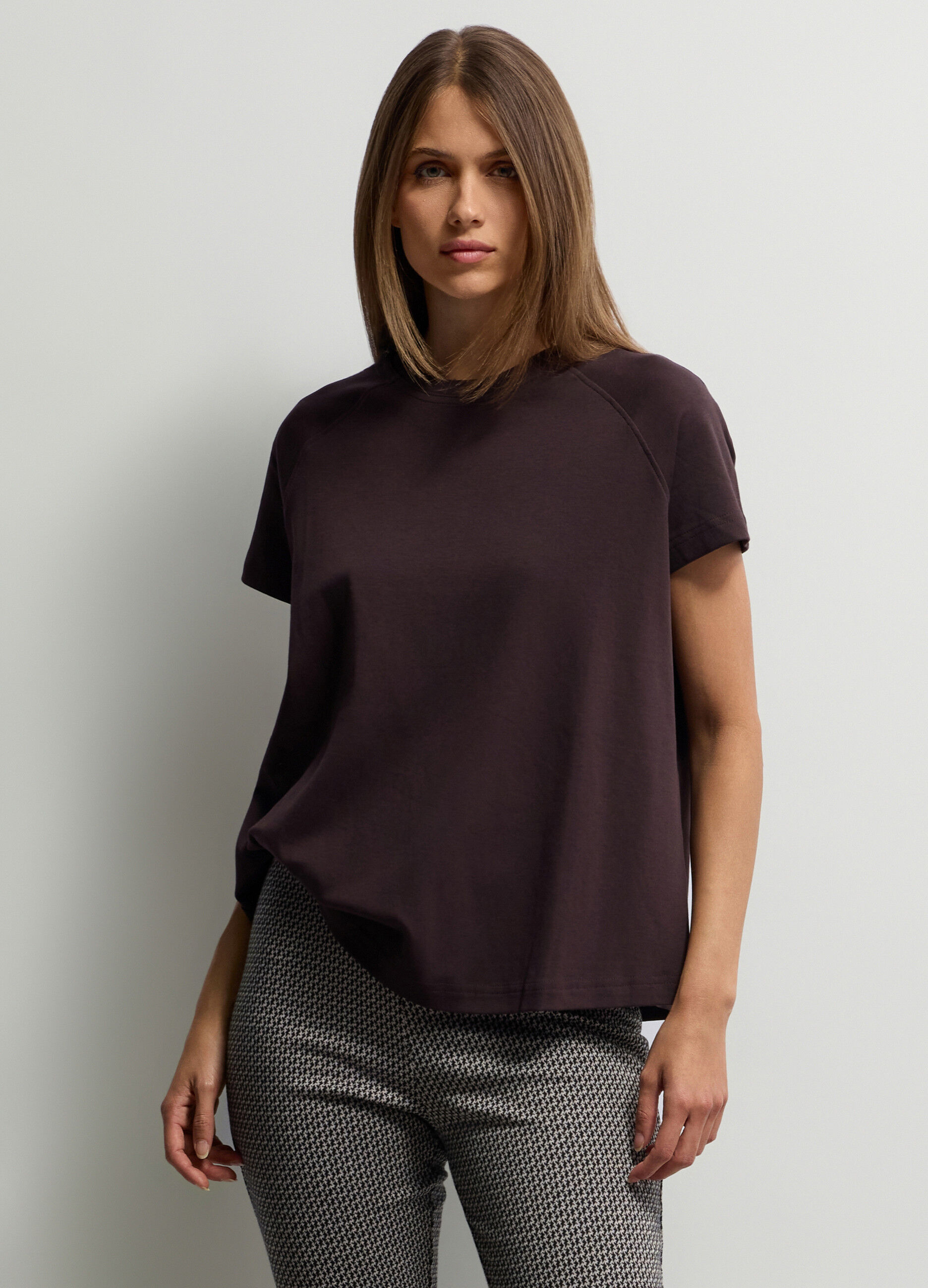 T-shirt Fit over girocollo donna_0
