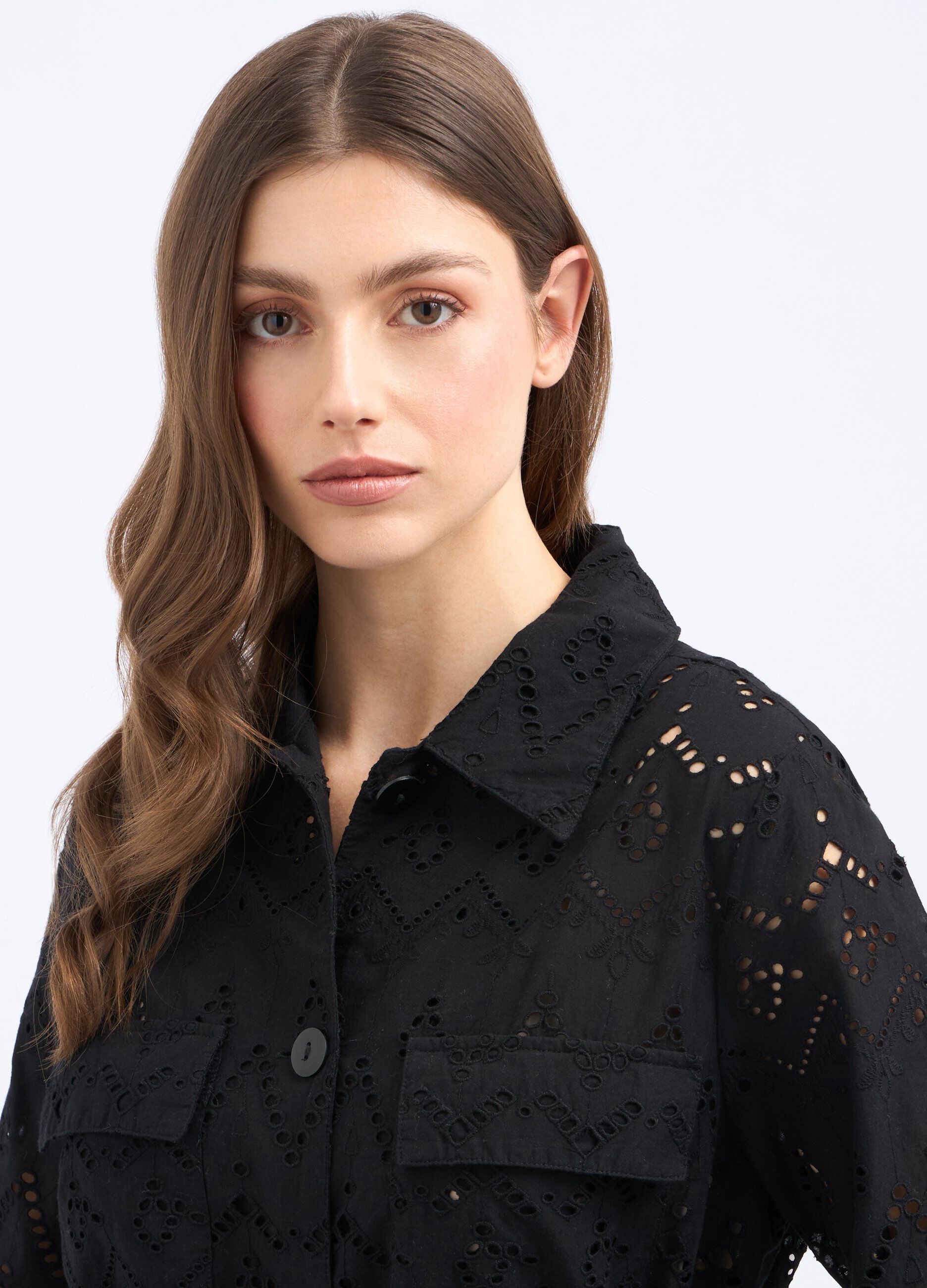 Giacca in puro cotone traforato donna_2