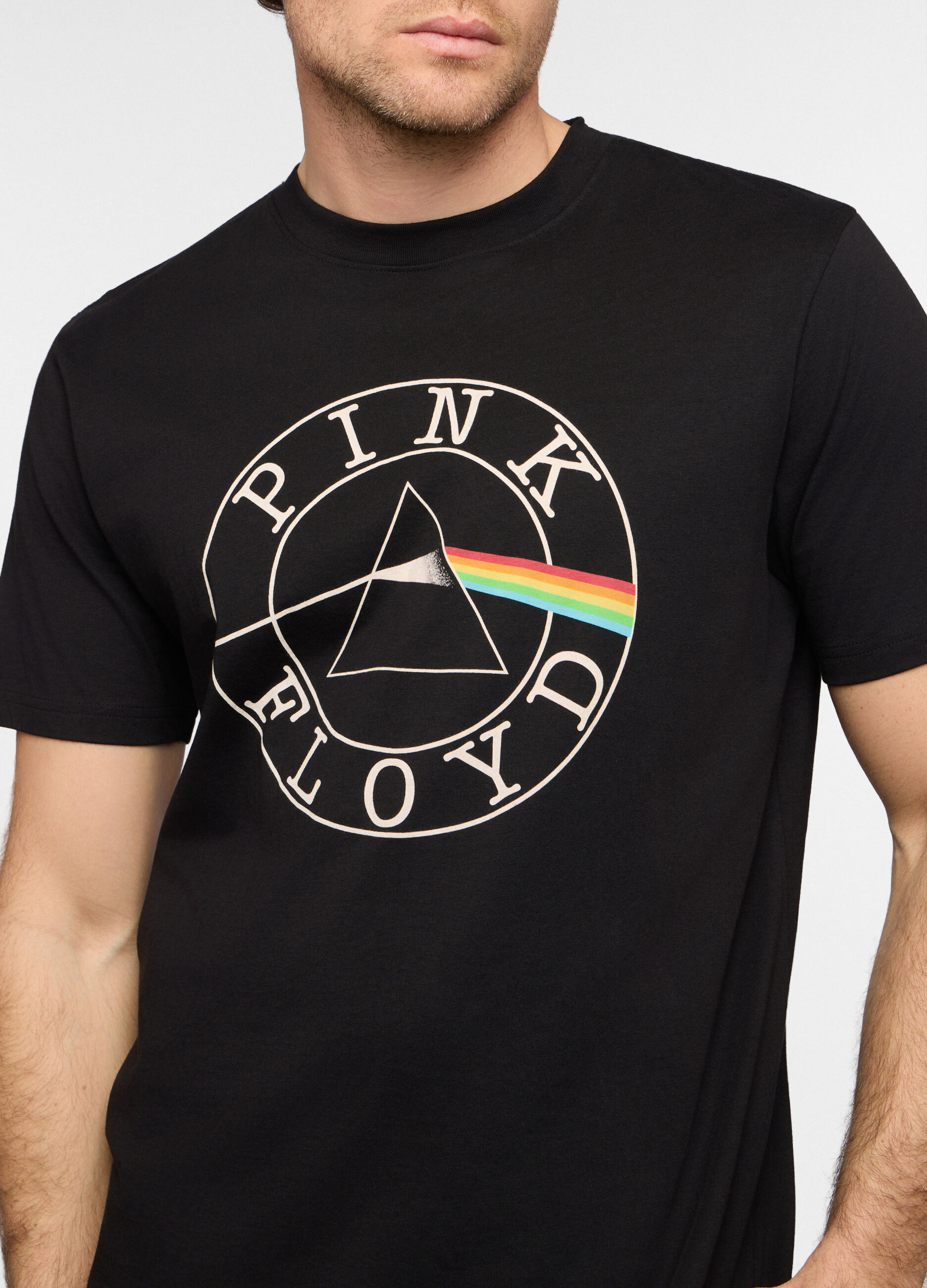 T-shirt girocollo con stampa Pink Floyd uomo_2