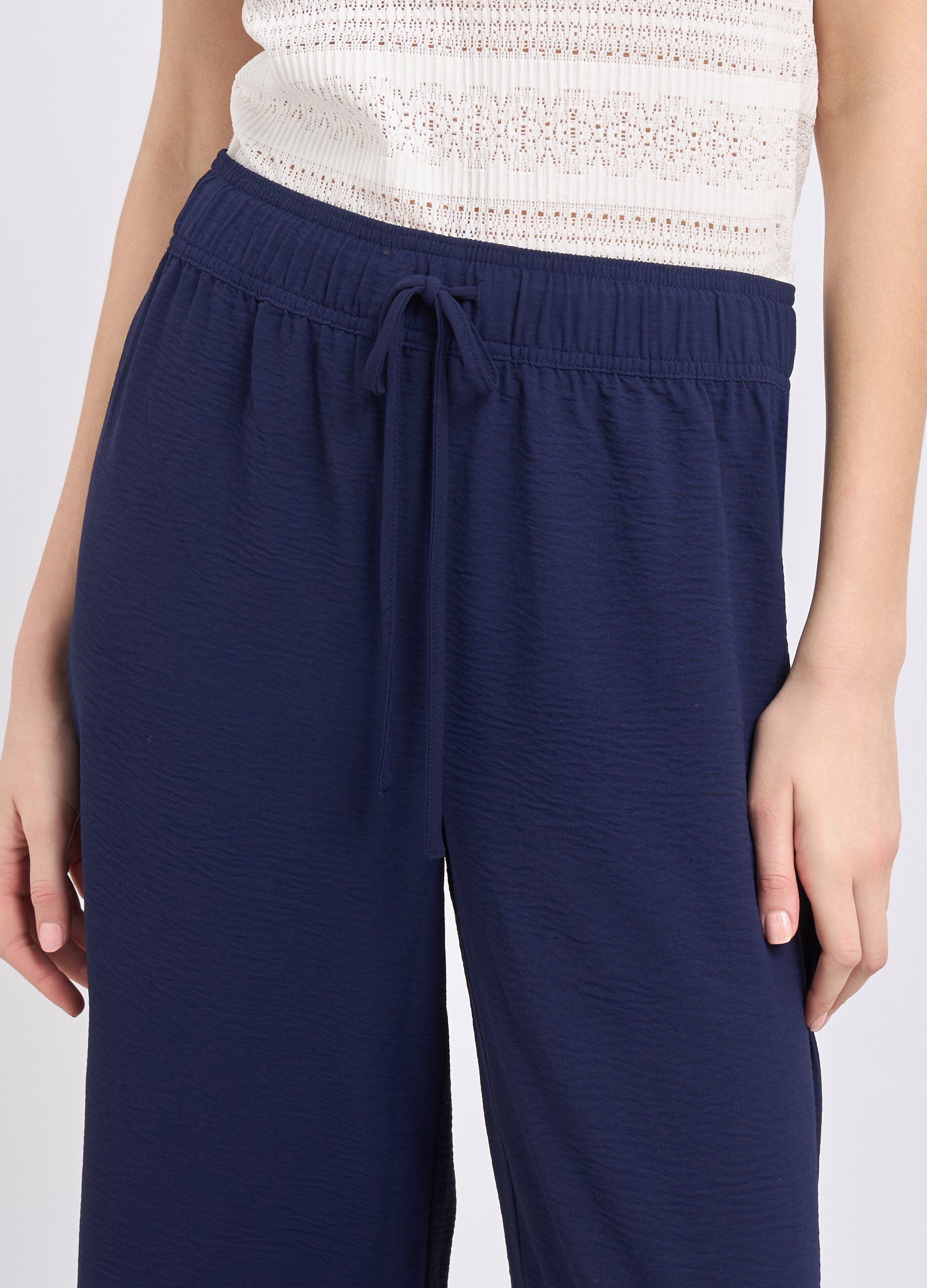 Pantalone cropped in crêpe donna_2