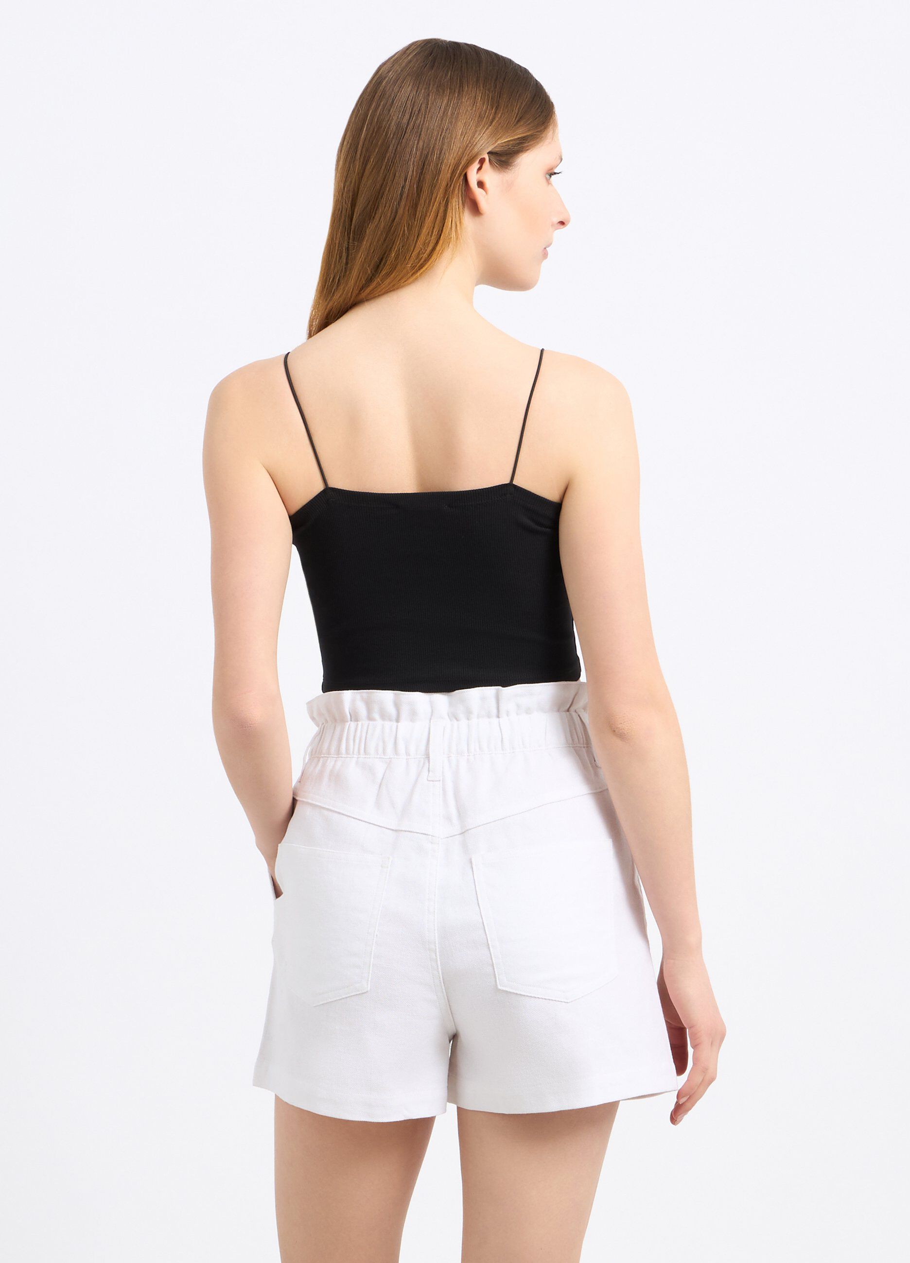 Top a fascia in costina di cotone stretch donna_1