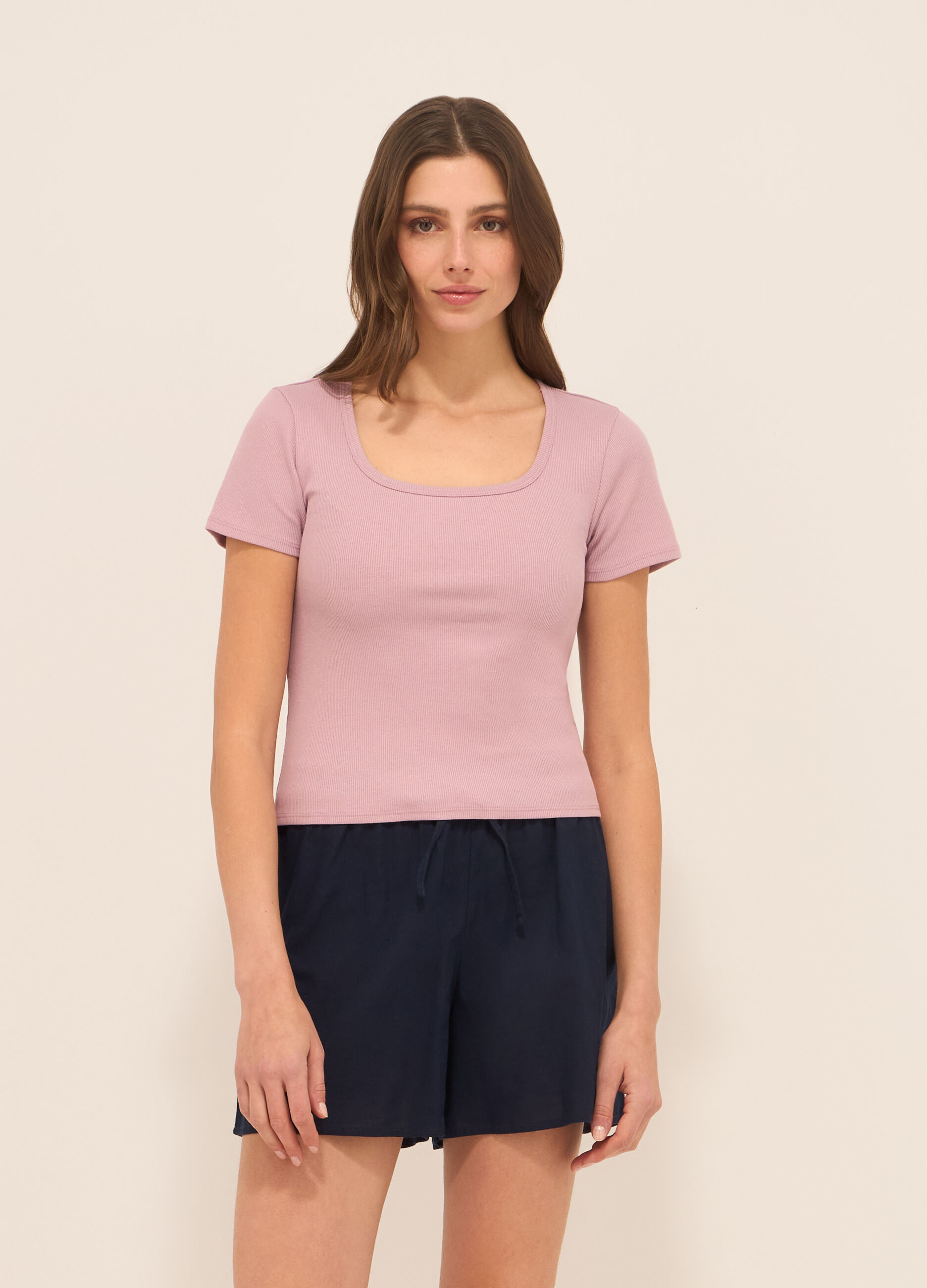 T-shirt in costina donna_0