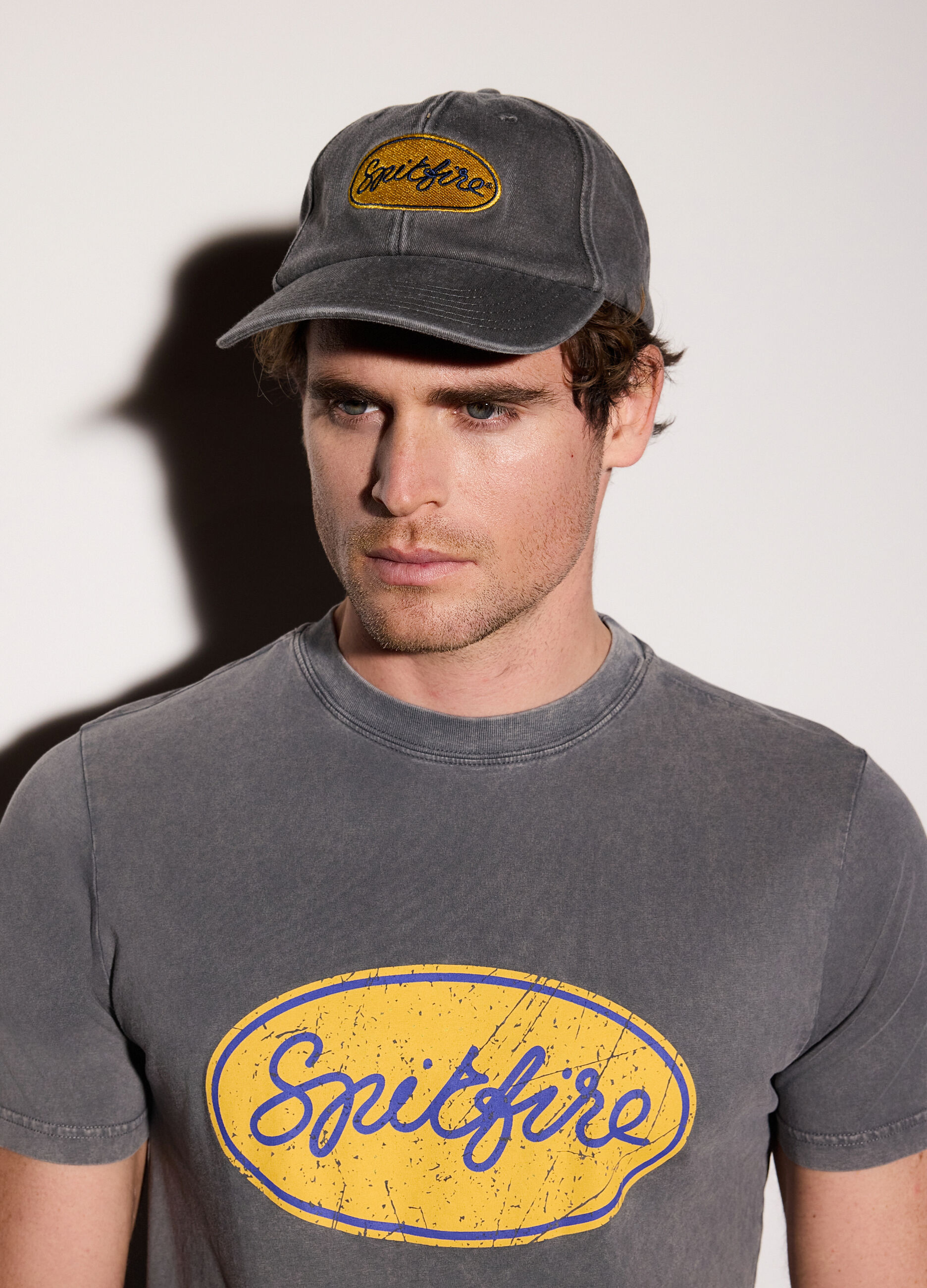 Cappello baseball effetto denim con toppa uomo_0