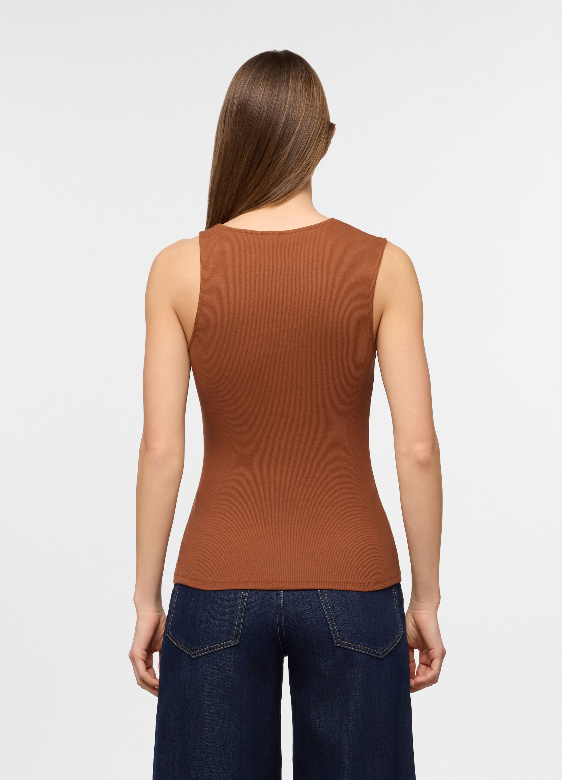 Canotta con scollo a V donna_1