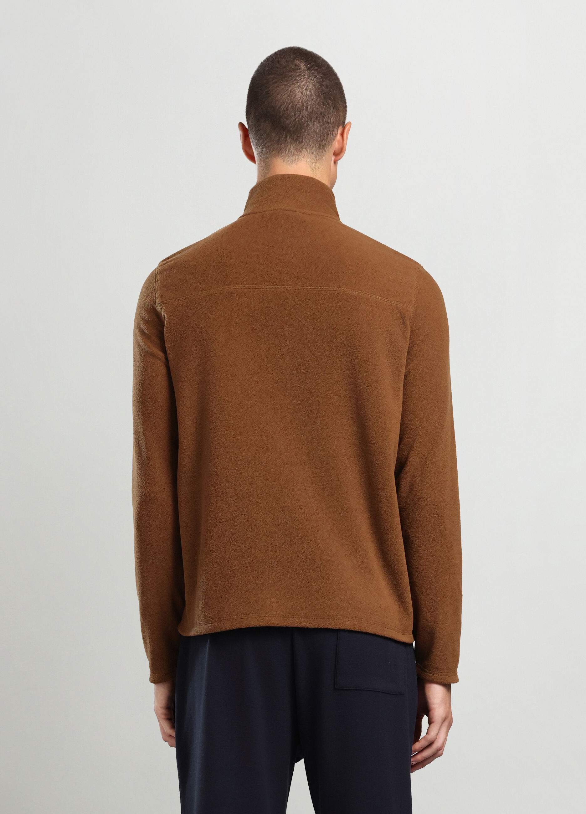 Felpa a collo alto con mezza zip uomo_1