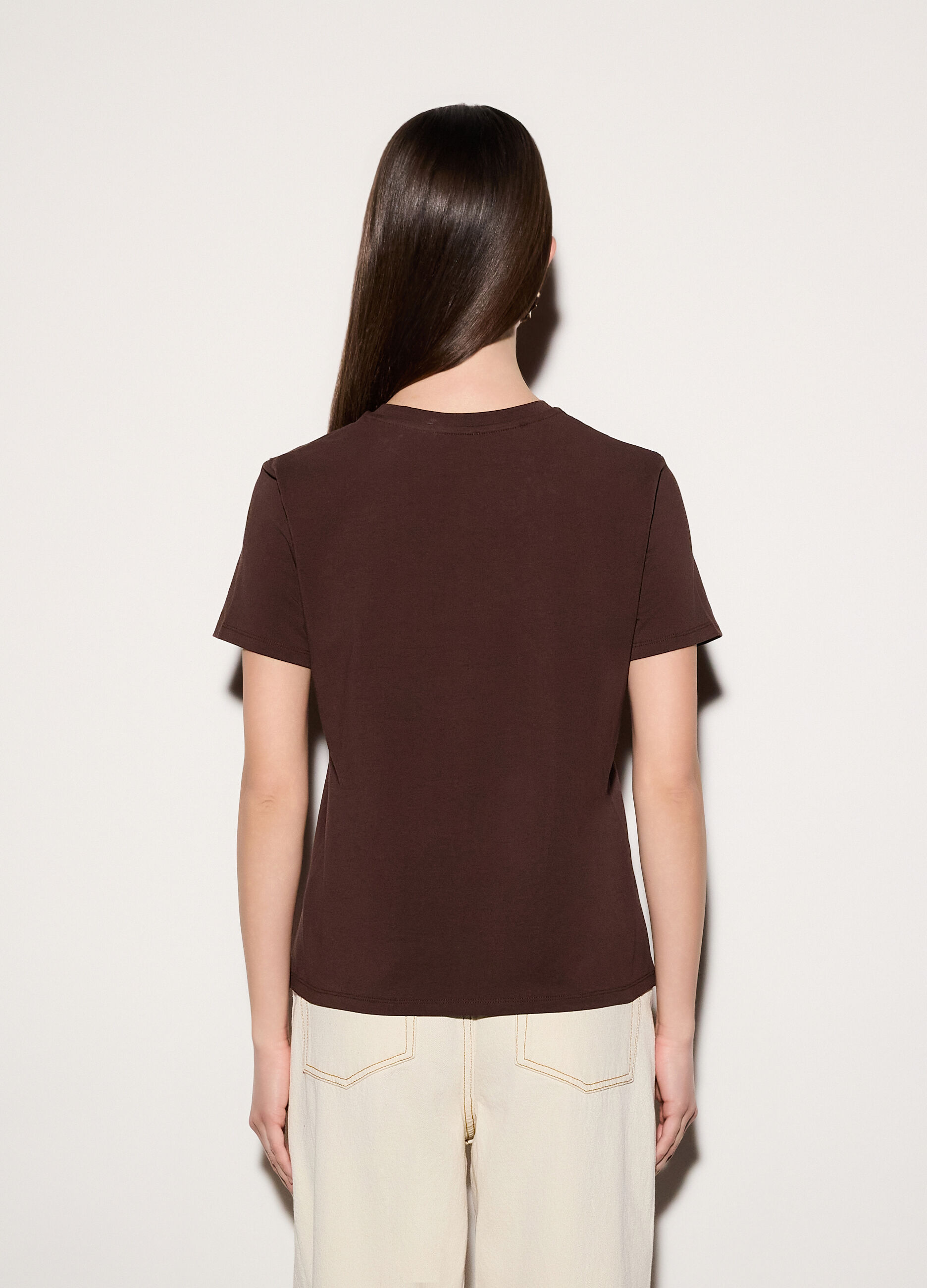 T-shirt girocollo stretch donna_2