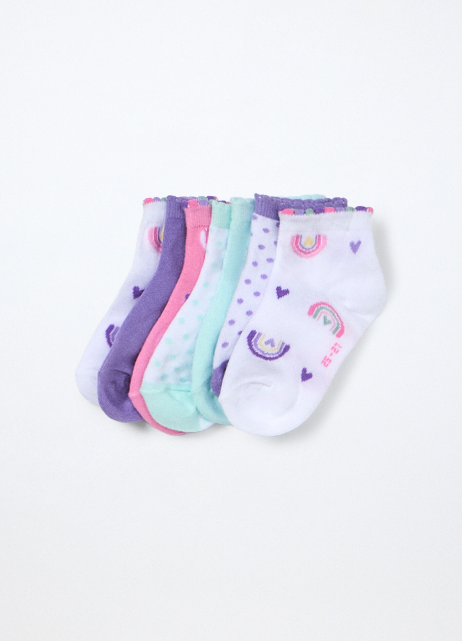 Pack 7 calze corte misto cotone bambina_0