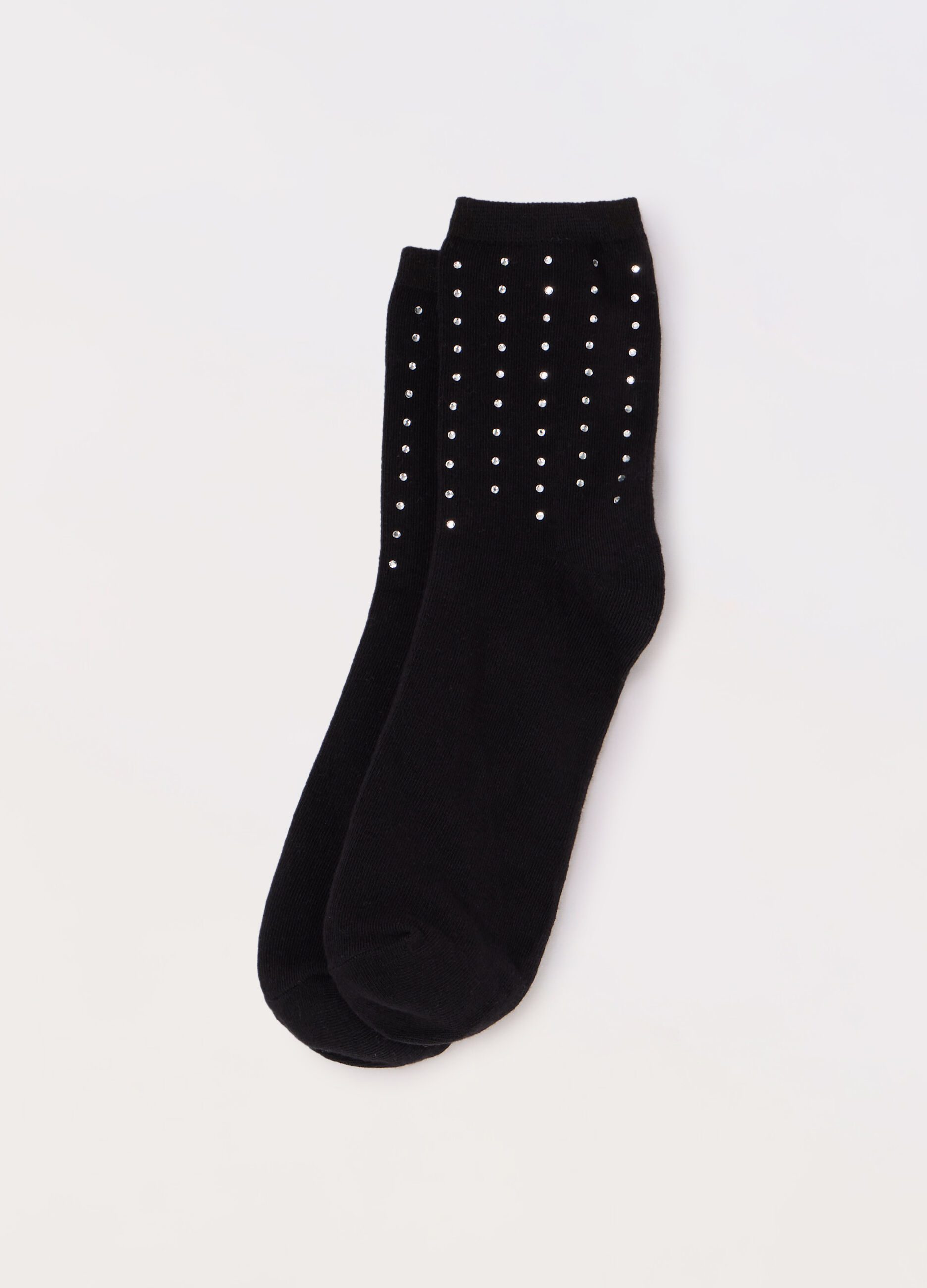 Calze misto cotone con strass donna_0