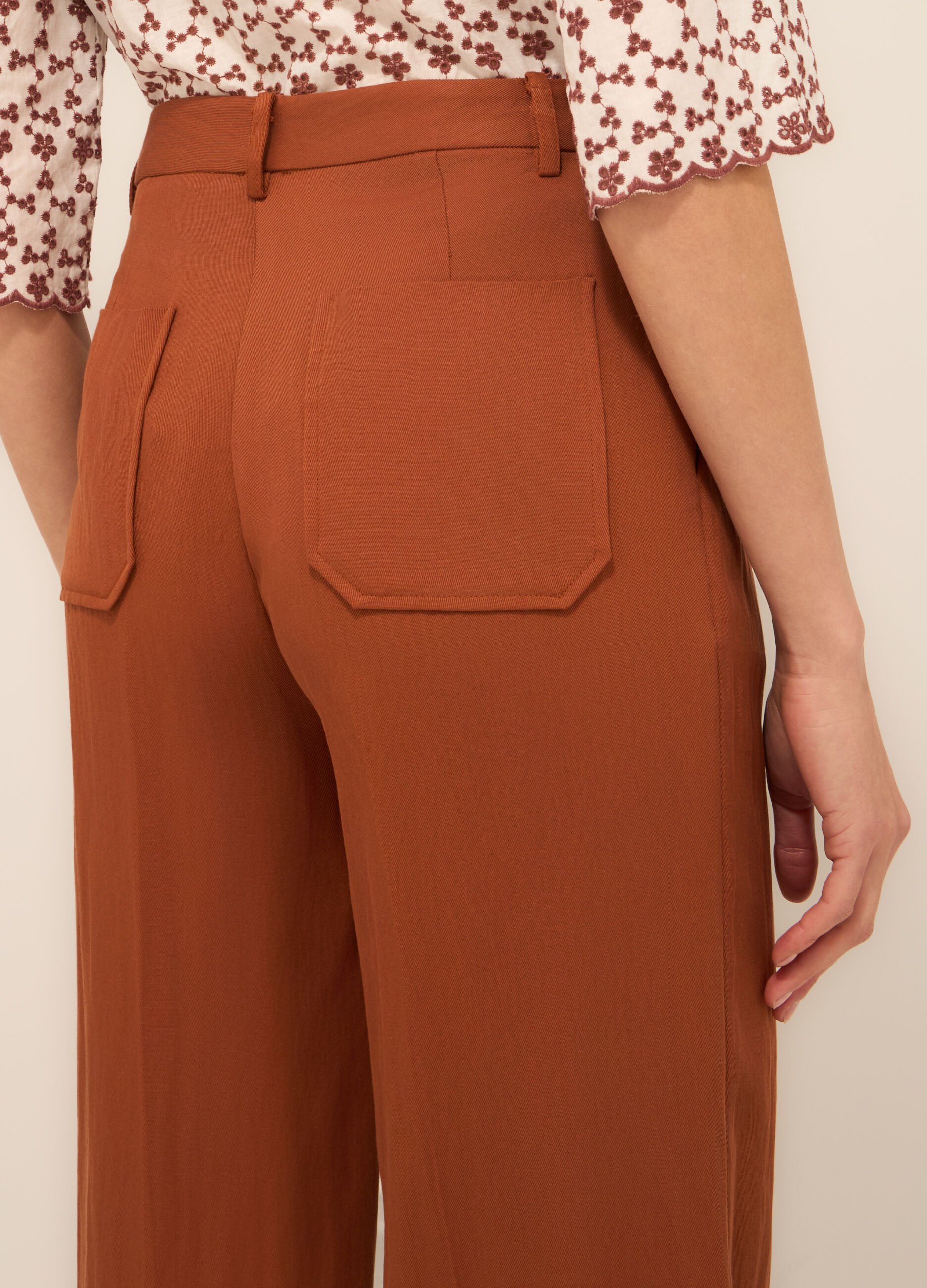 Pantaloni in mista lyocell donna_2
