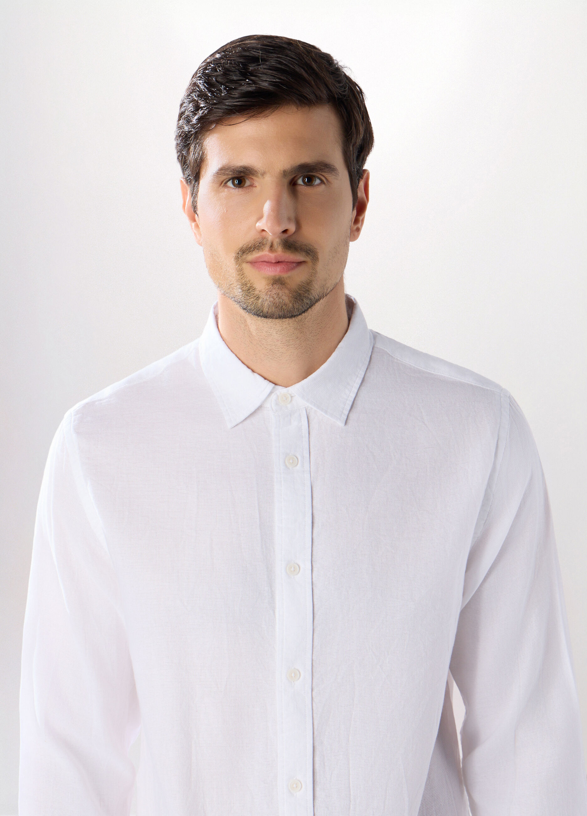 Camicia regular fit in puro cotone uomo