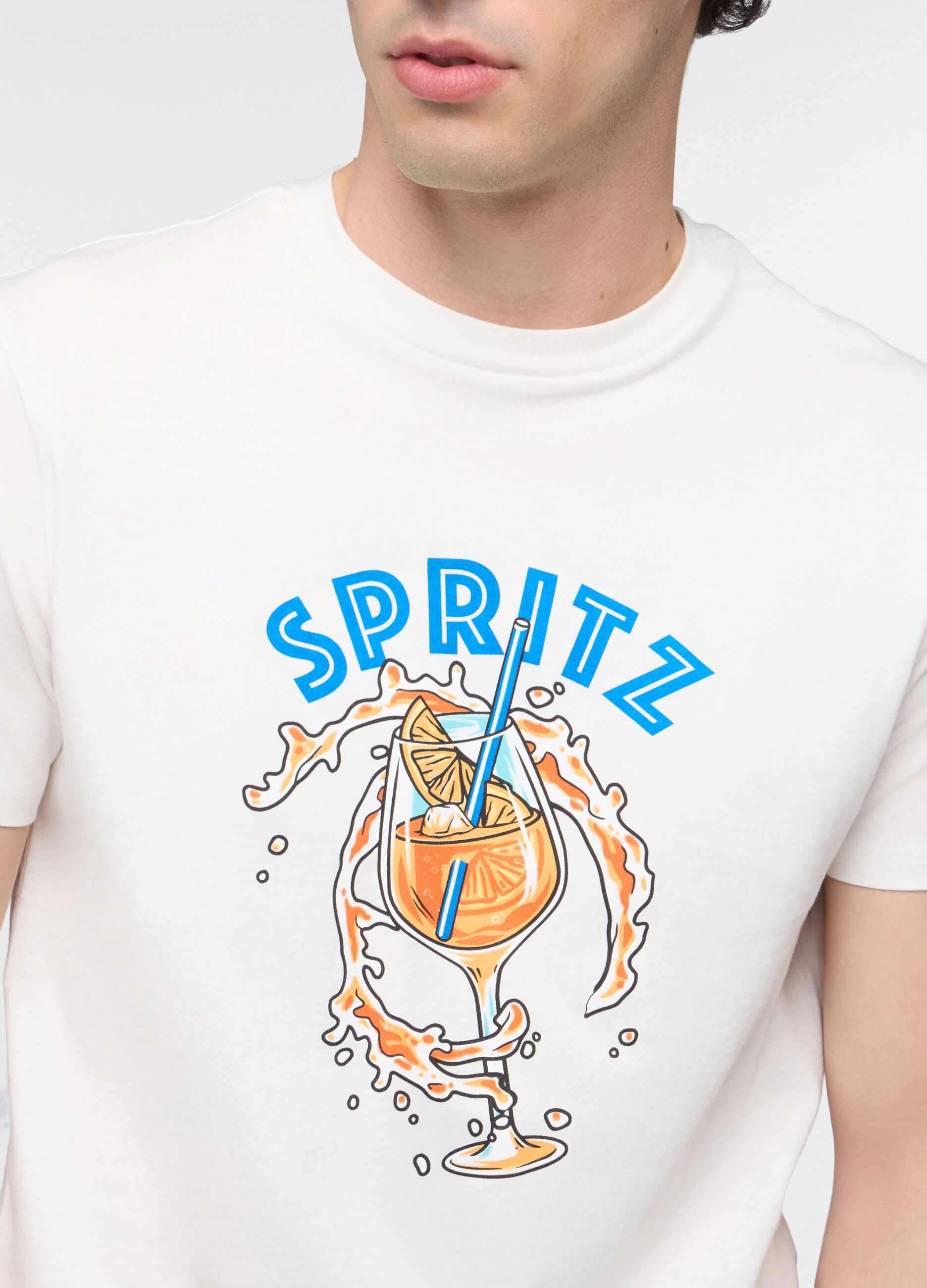 T-shirt in misto cotone con stampa uomo_2