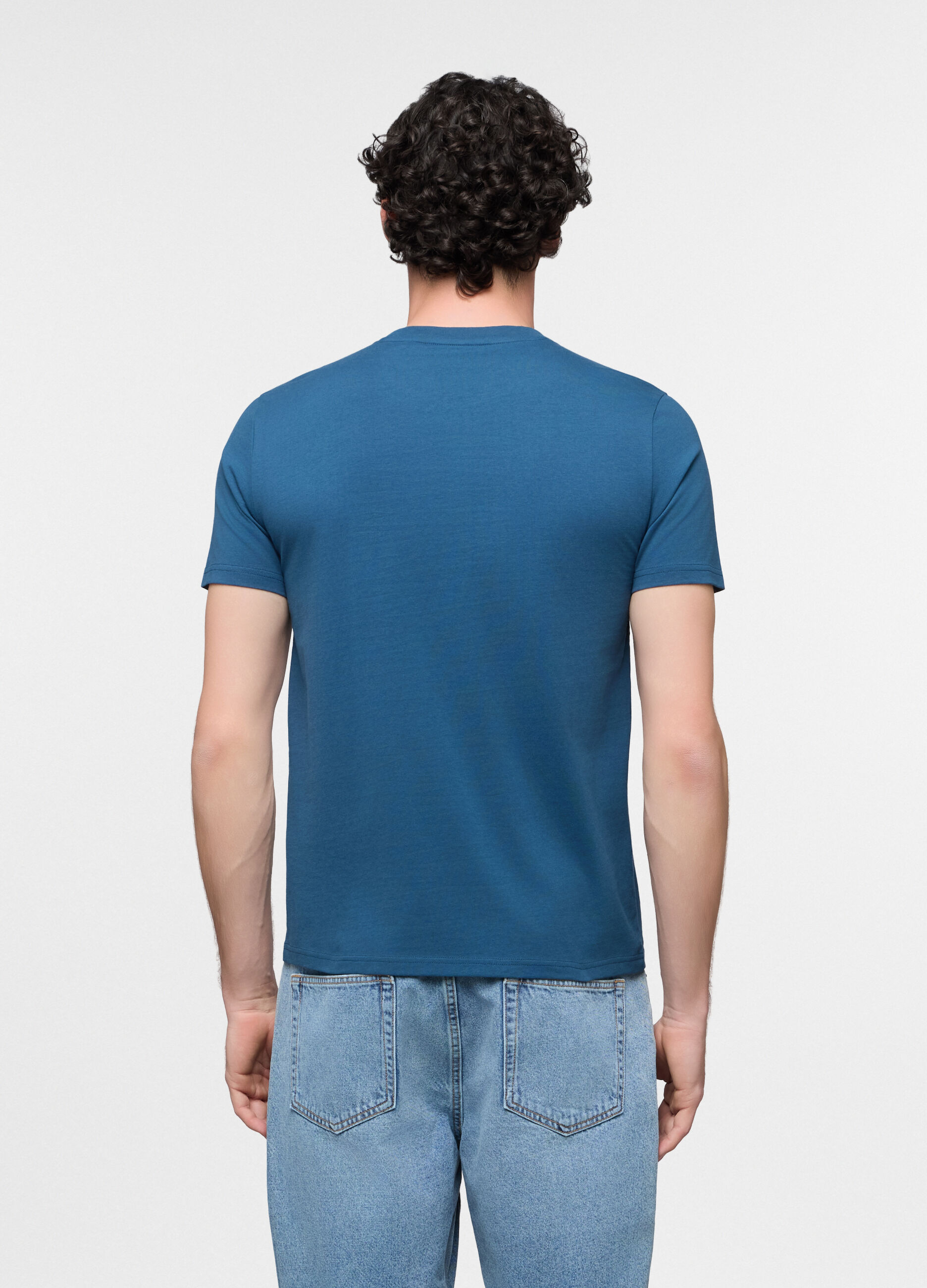 T-shirt in jersey di cotone con stampa uomo_1