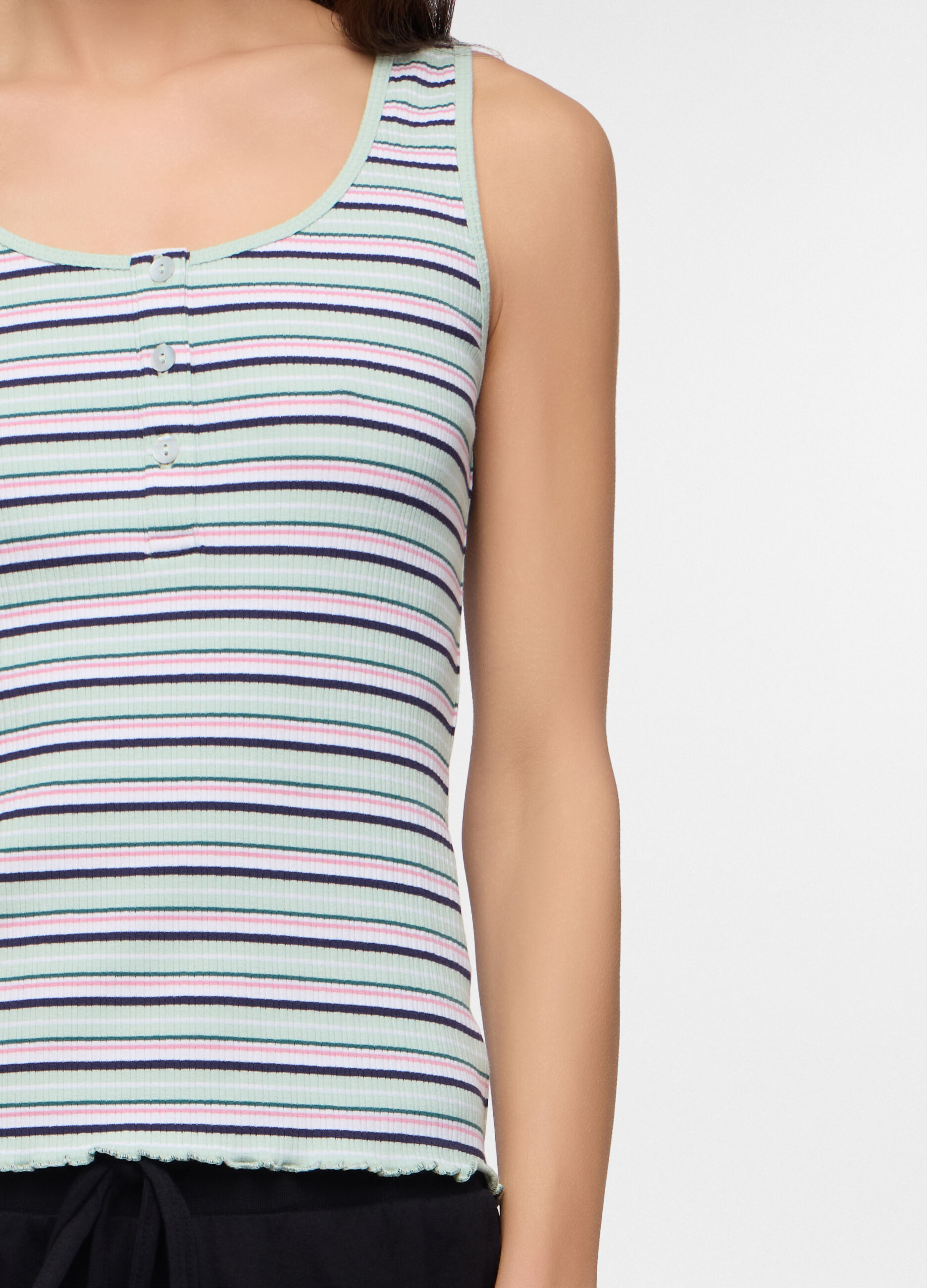Canotta fitted in costina stretch donna_2