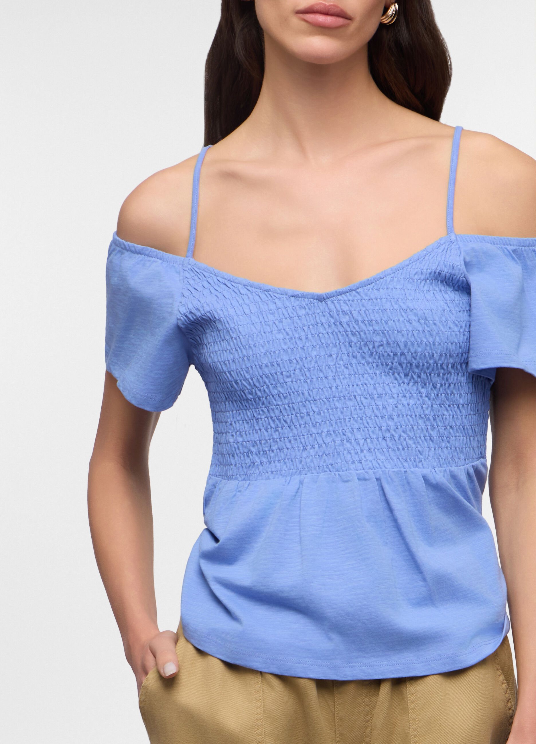 T-shirt fitted con scollo dritto donna_2