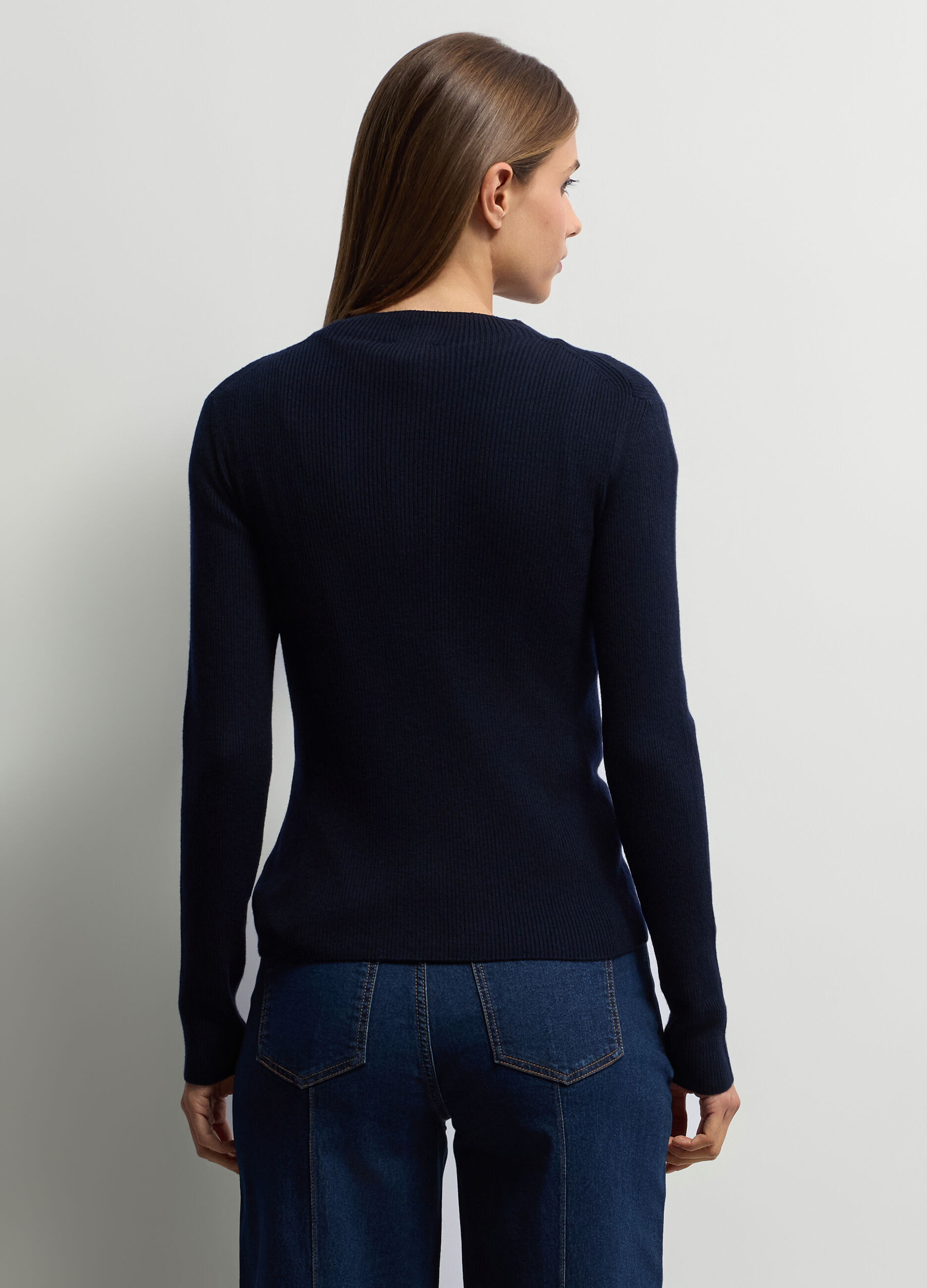 Cardigan girocollo Fitted in costina donna_1