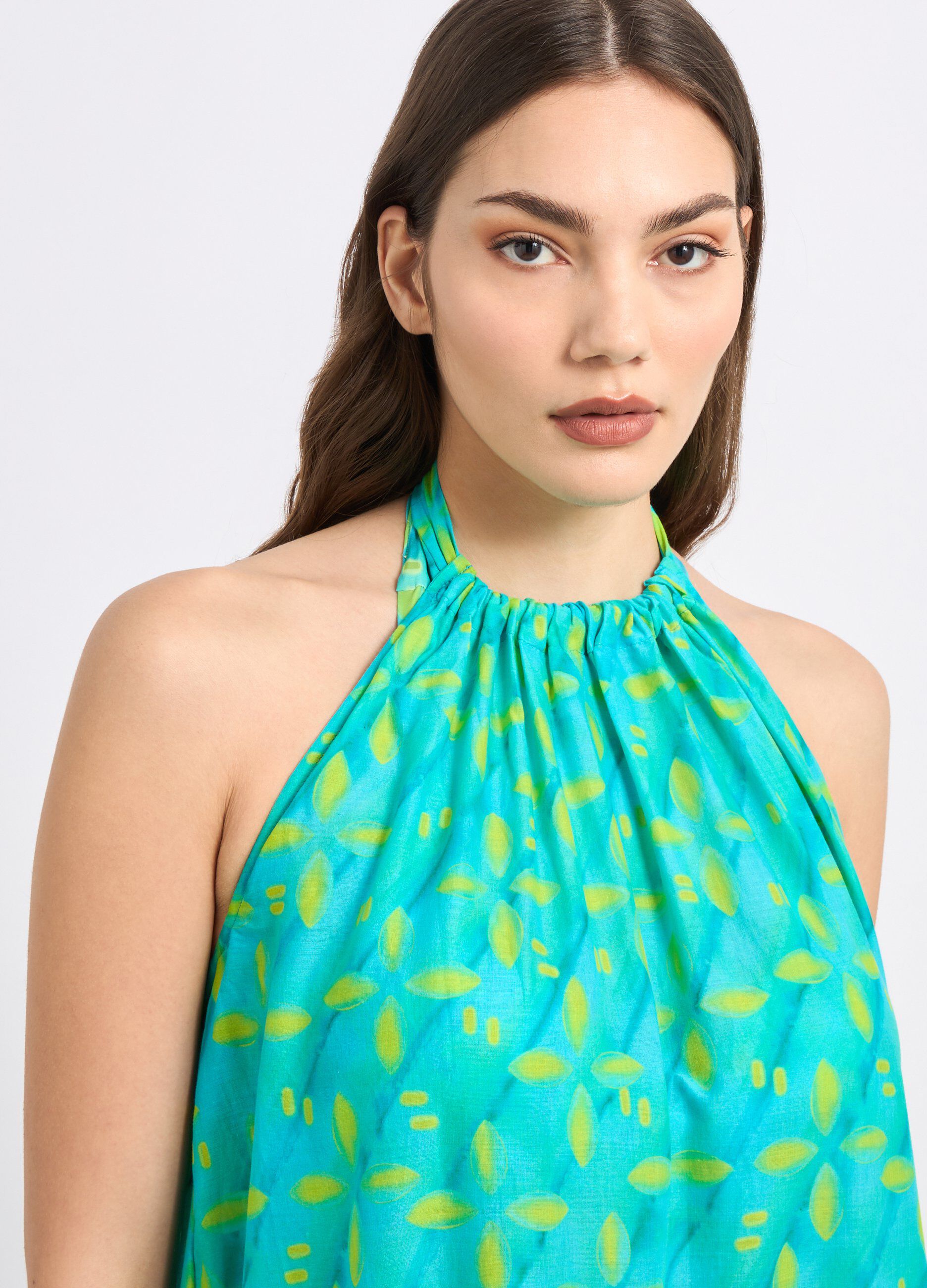 Abito copricostume a balze in puro cotone donna_2