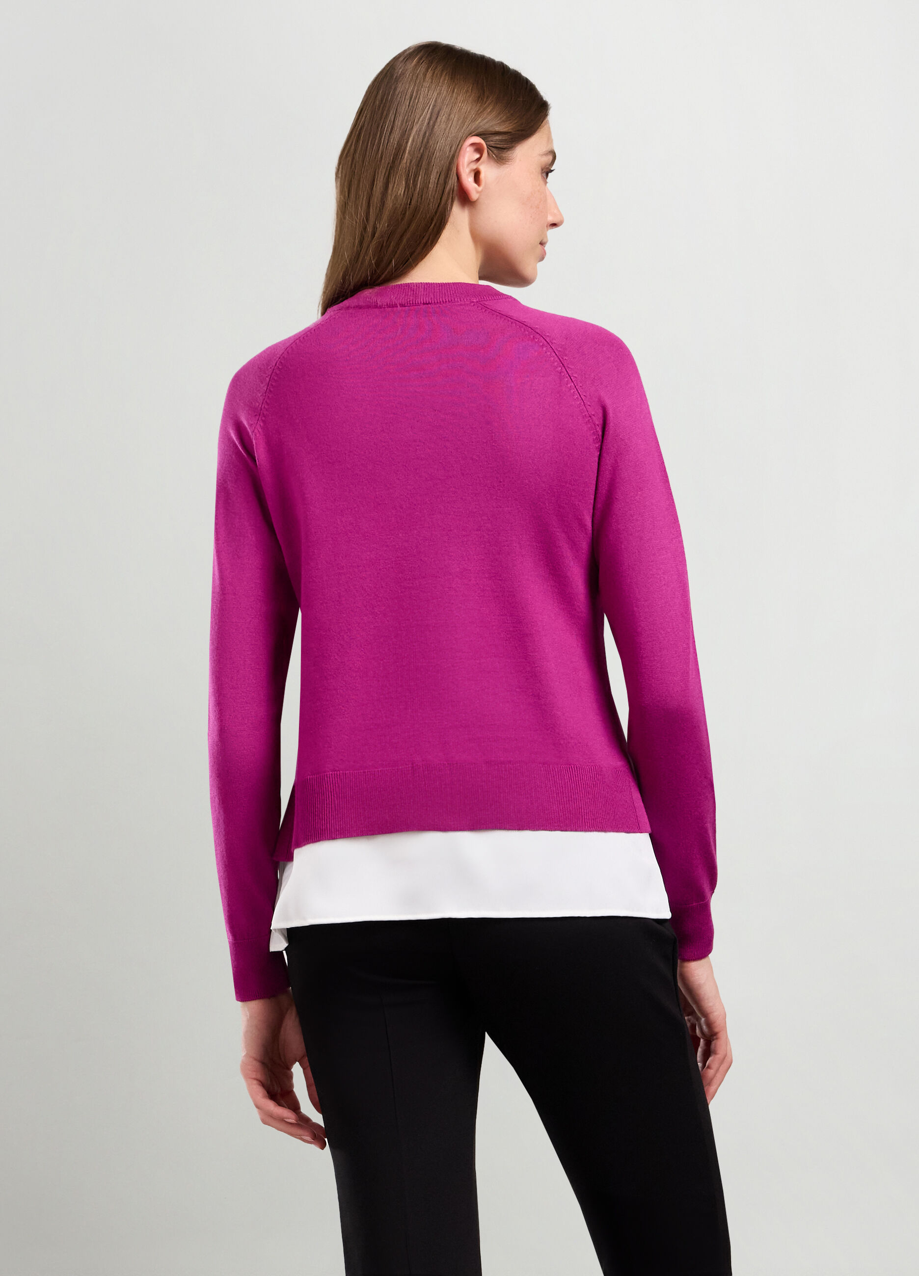 Tricot misto viscosa con inserto donna_1