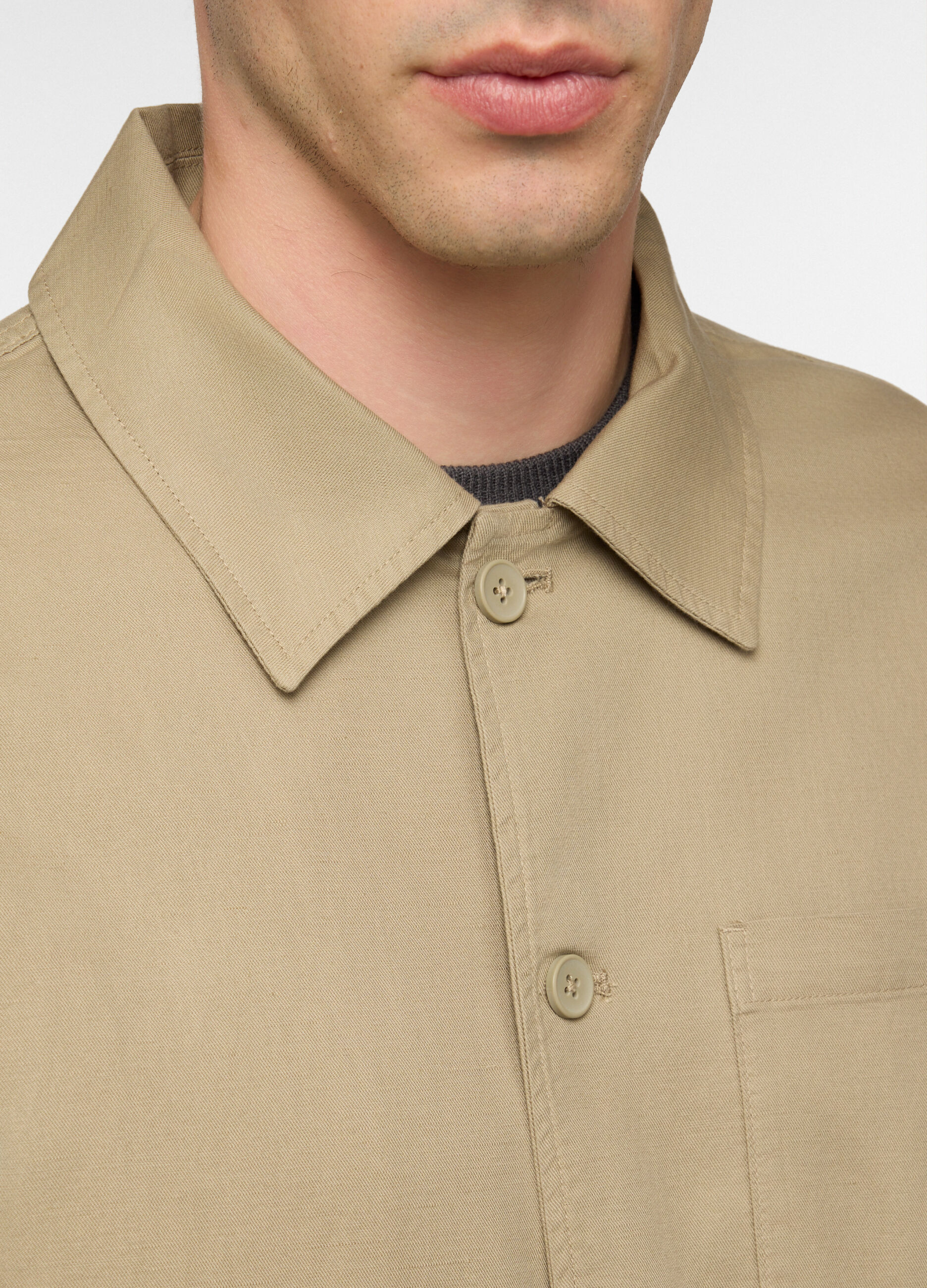 Overshirt in cotone e lino uomo_2