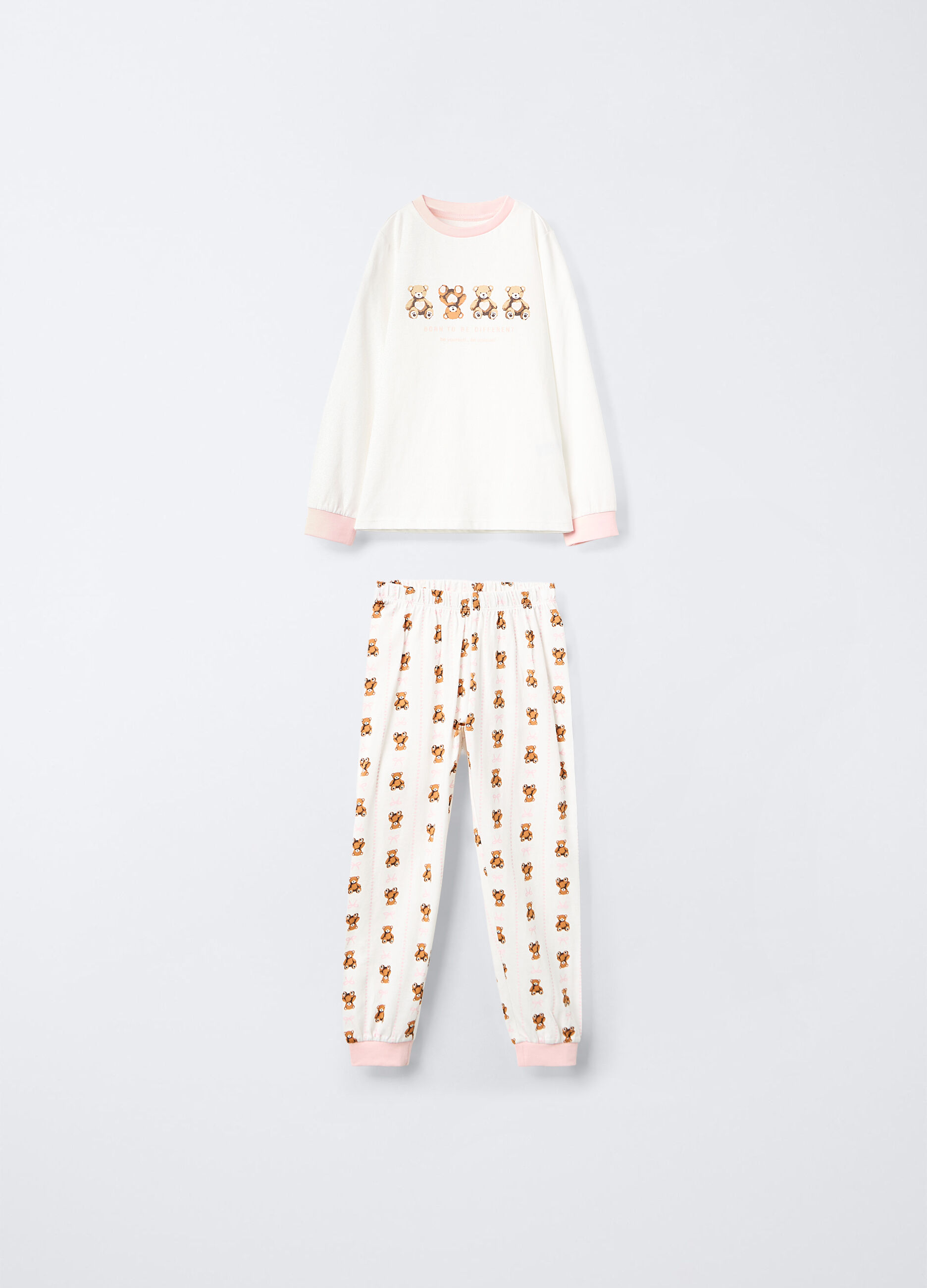 Pigiama lungo in jersey di puro cotone bambina_0