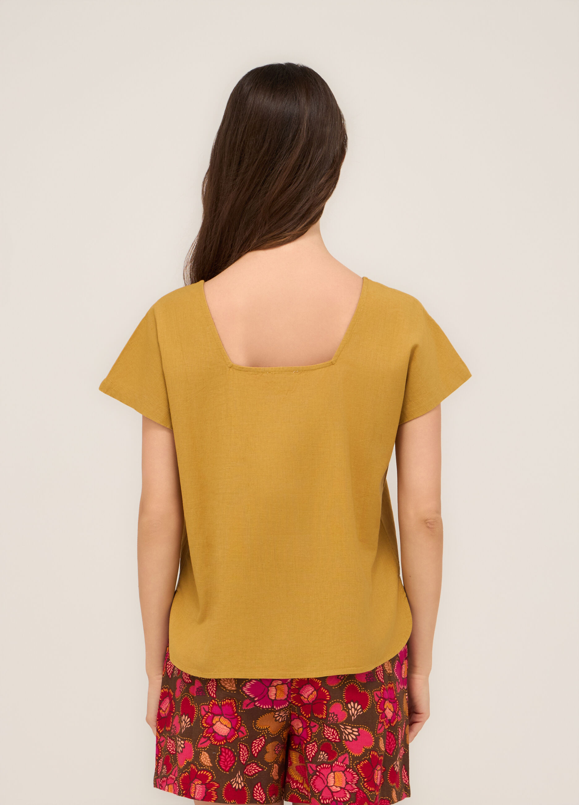 Blusa misto lino donna
