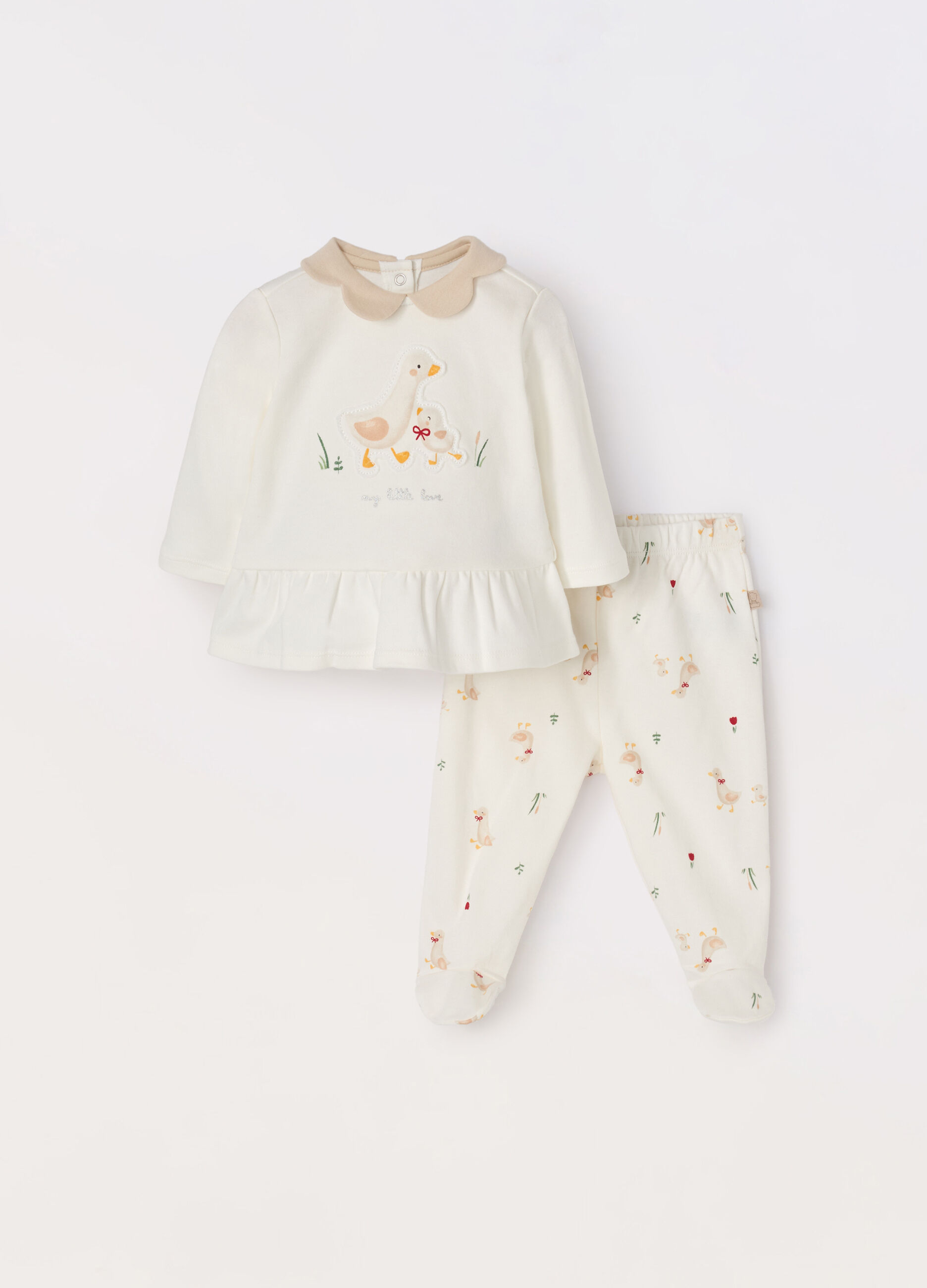 Set in interlock di puro cotone neonata_0