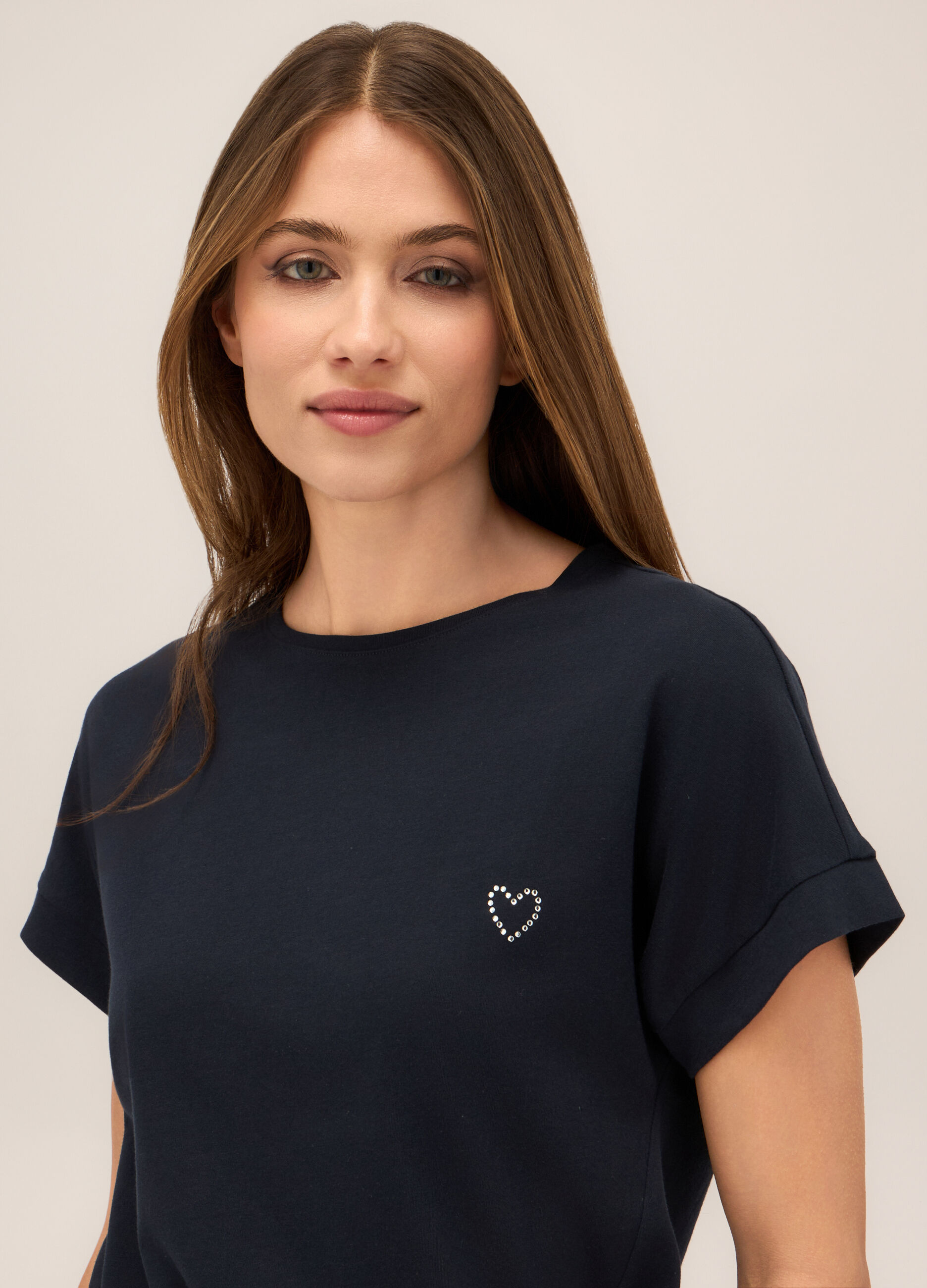 T-shirt in jersey di puro cotone donna_2