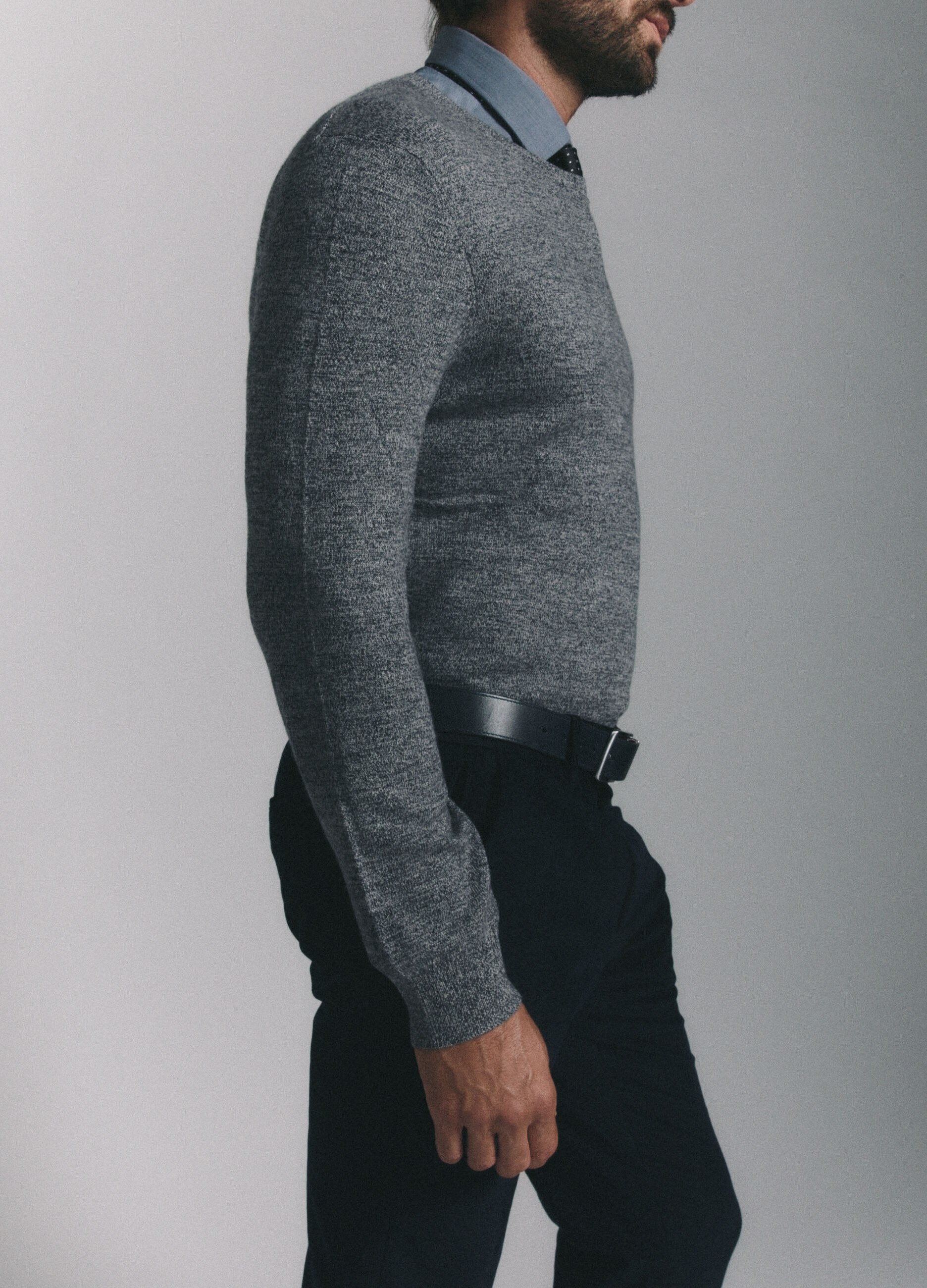 Maglione girocollo in filato m&eacute;lange uomo_2