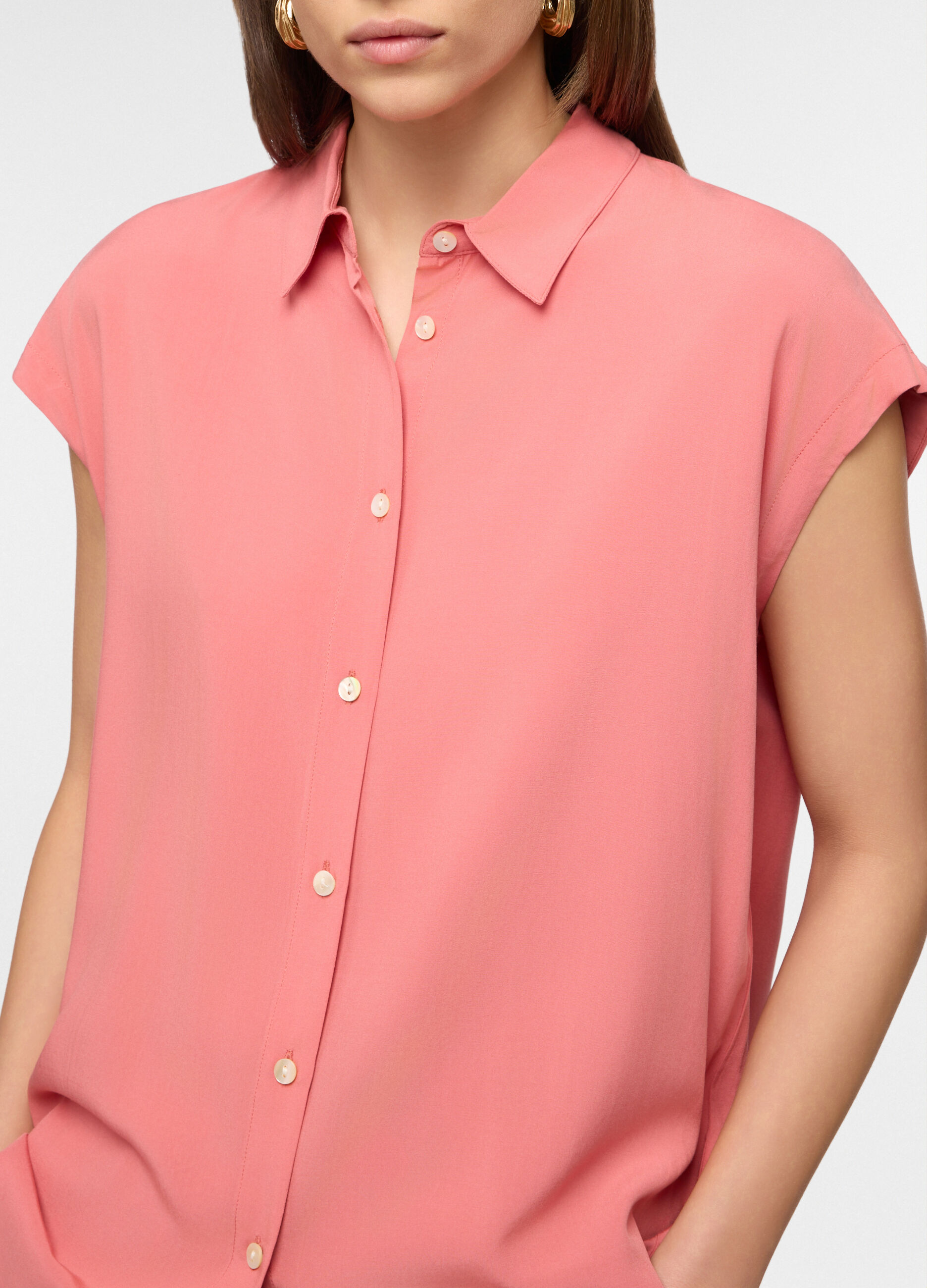 Camicia kimono regular fit con collo alla francese donna_2