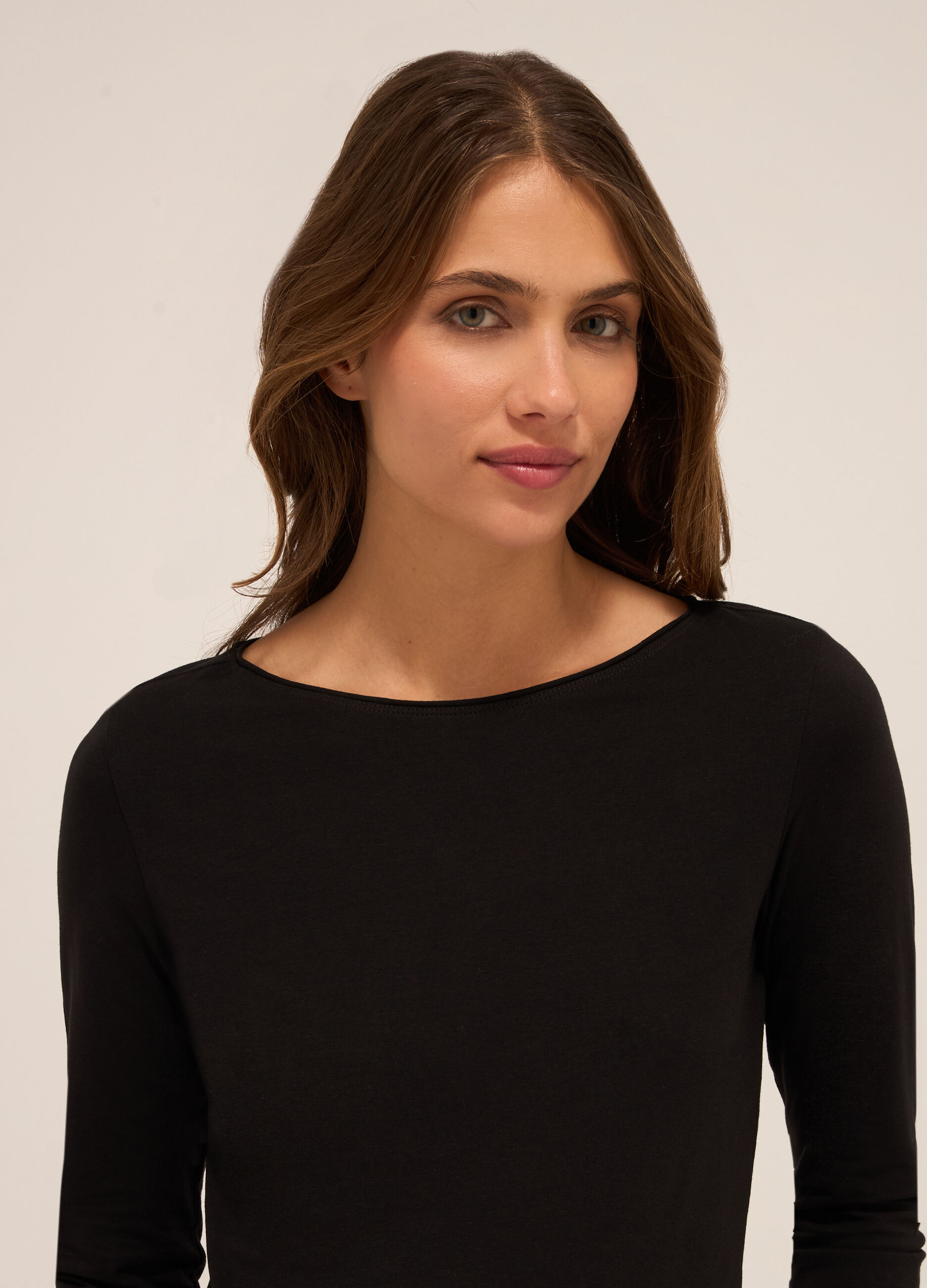 T-shirt in cotone stretch donna_2