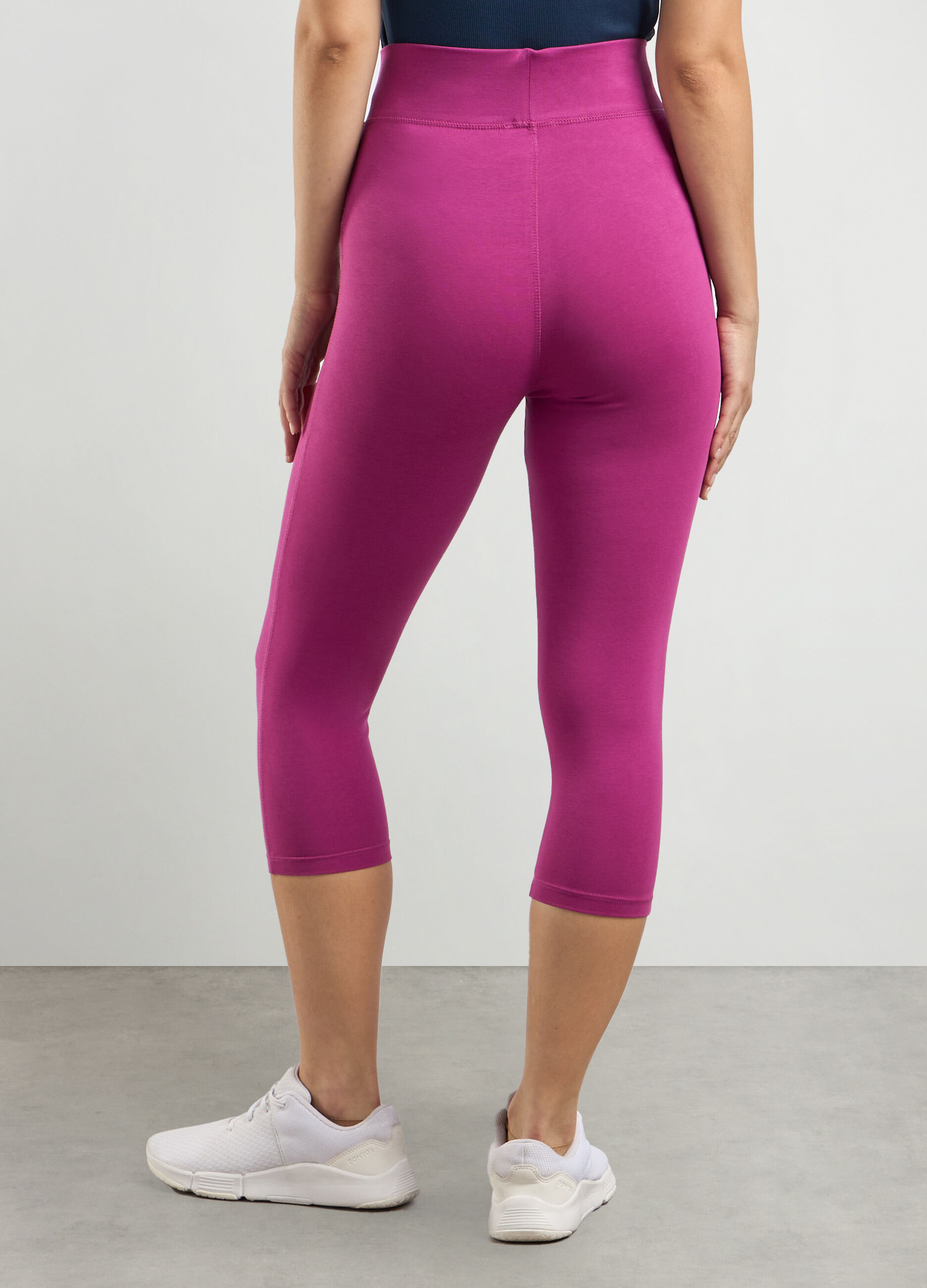 Leggings capri in cotone stretch donna_1