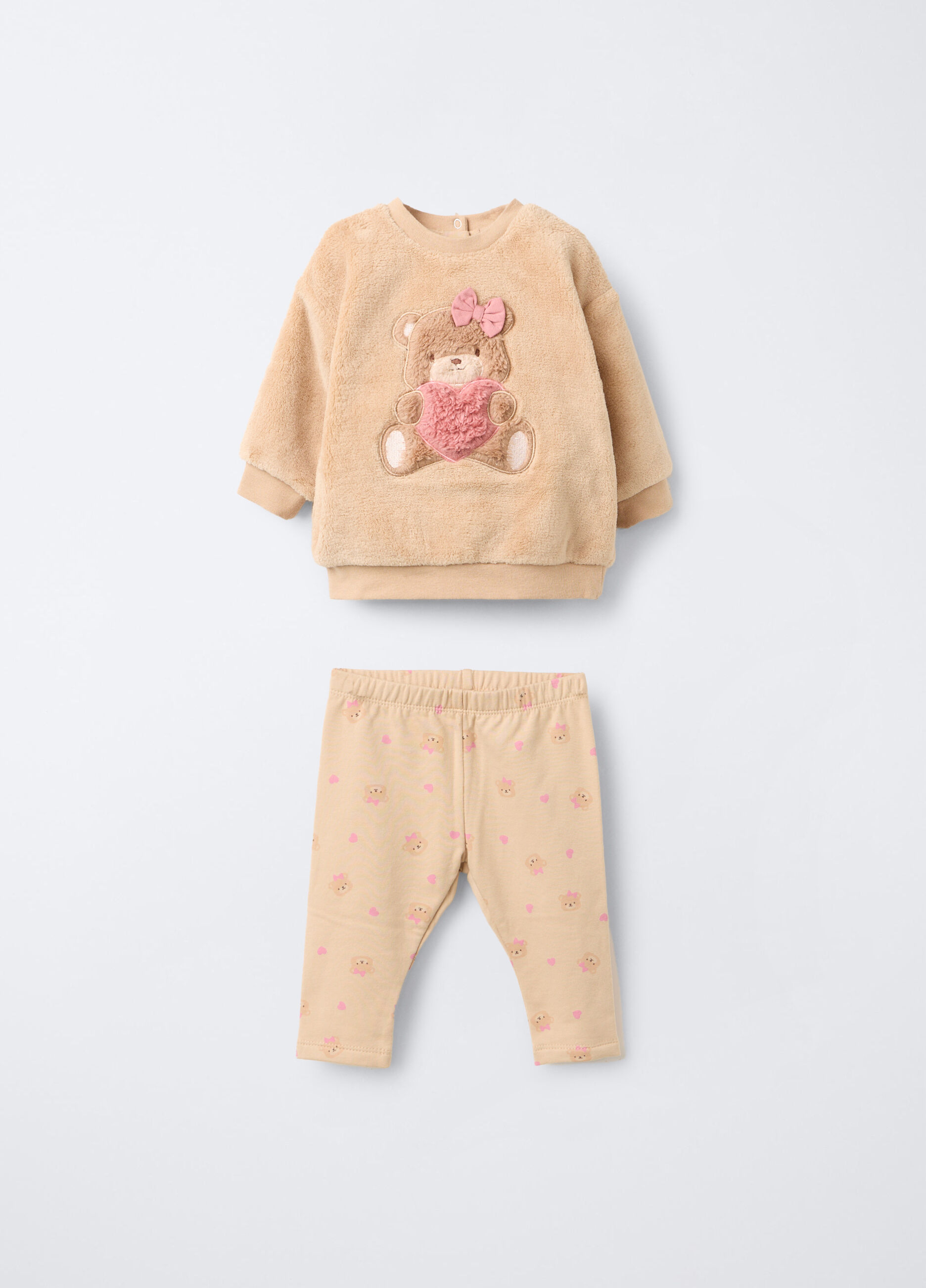 Jogging set con top in eco fur neonata_0