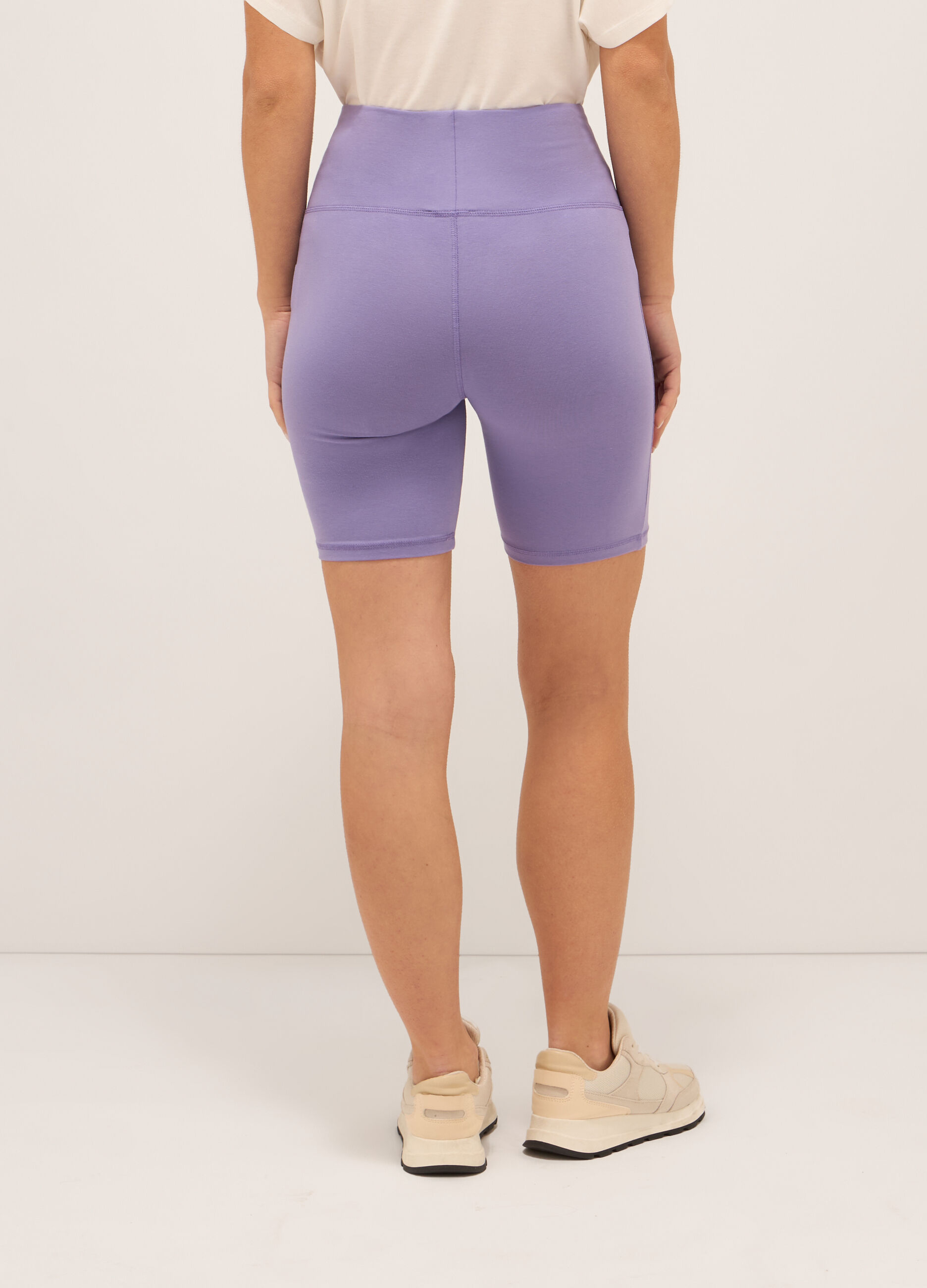 Leggings ciclista in cotone stretch donna_1