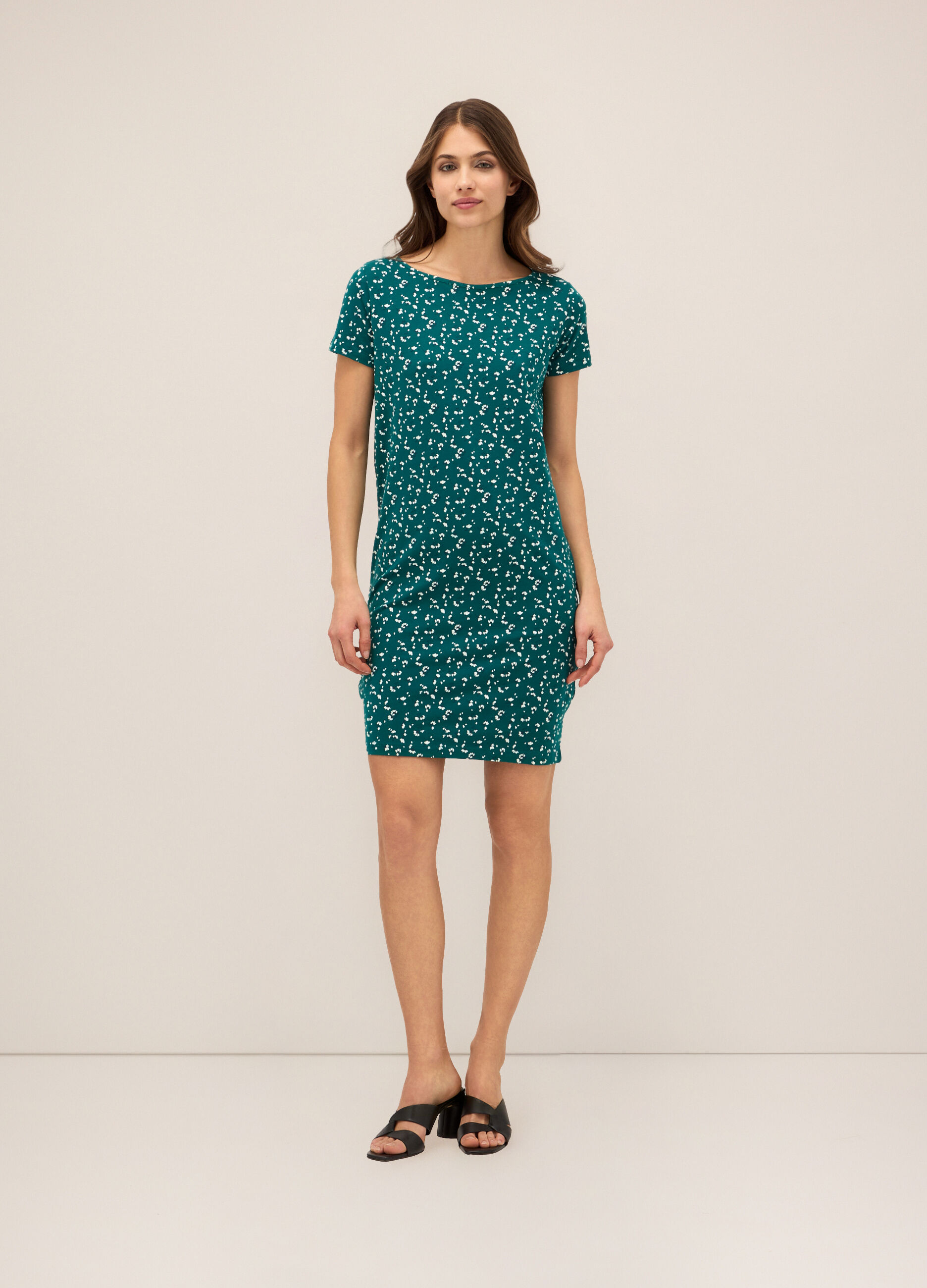 Abito corto in cotone stretch donna_0