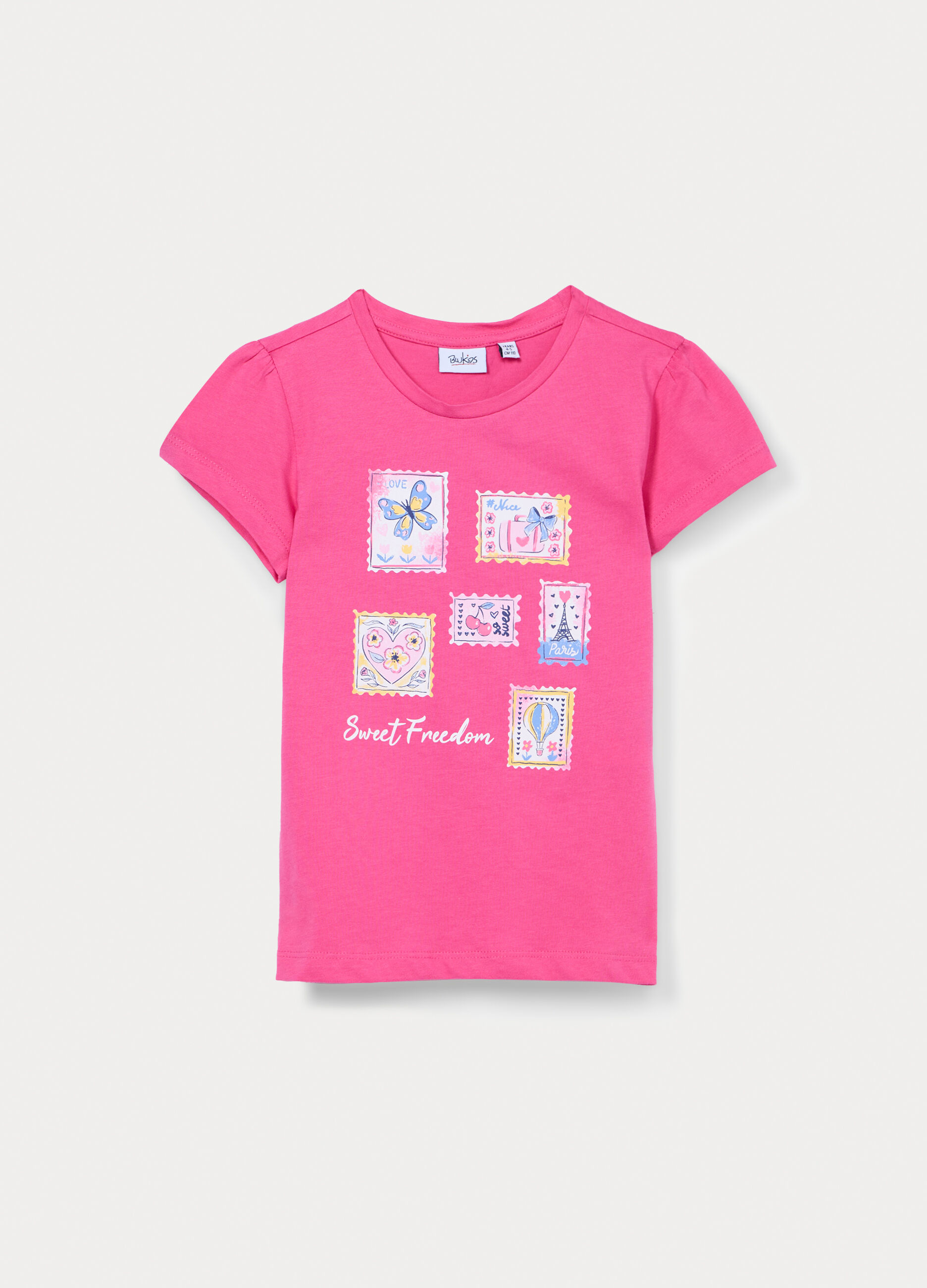 T-shirt girocollo in jersey di puro cotone bambina_0