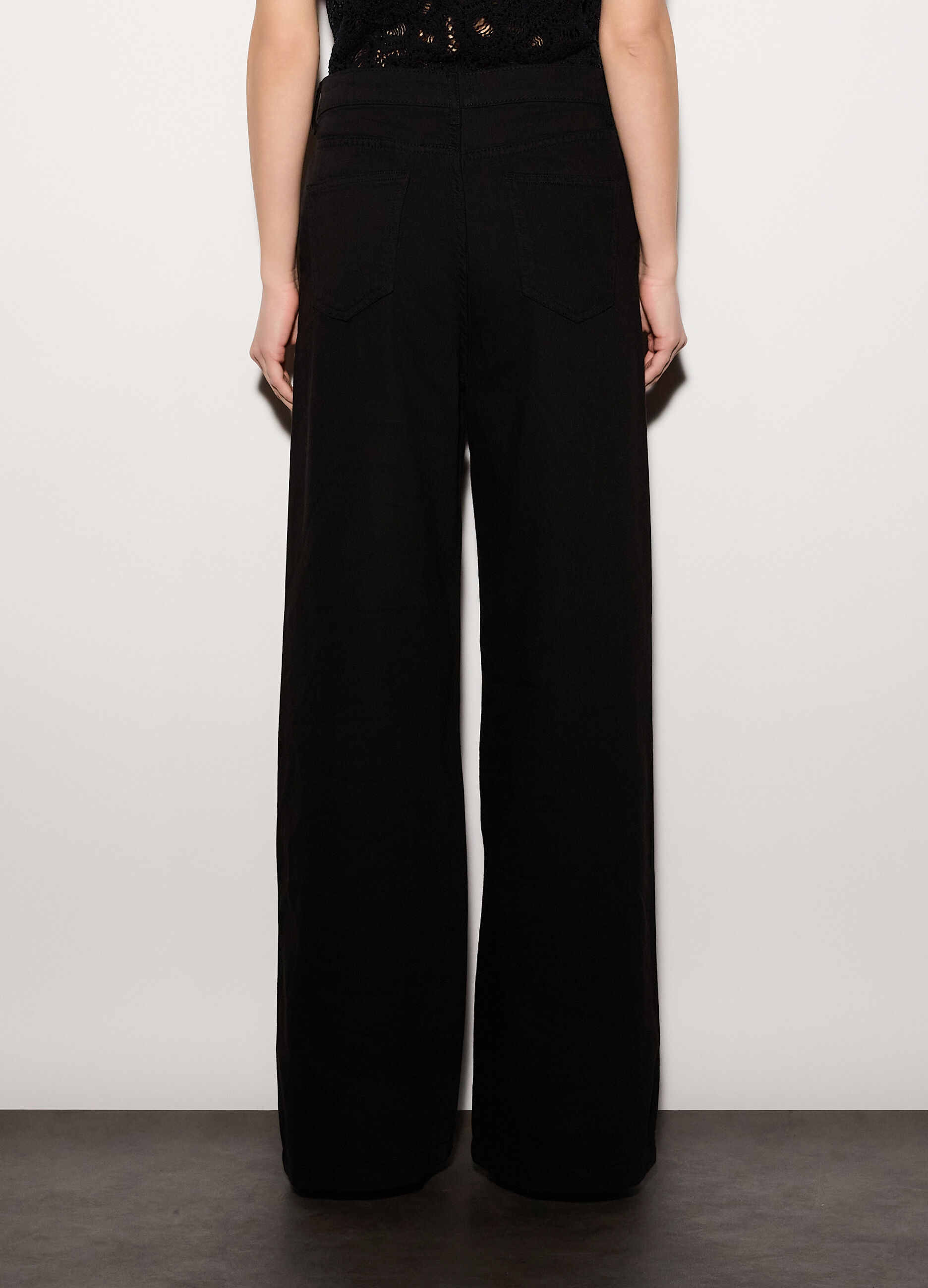 Pantaloni wide leg in denim donna_2