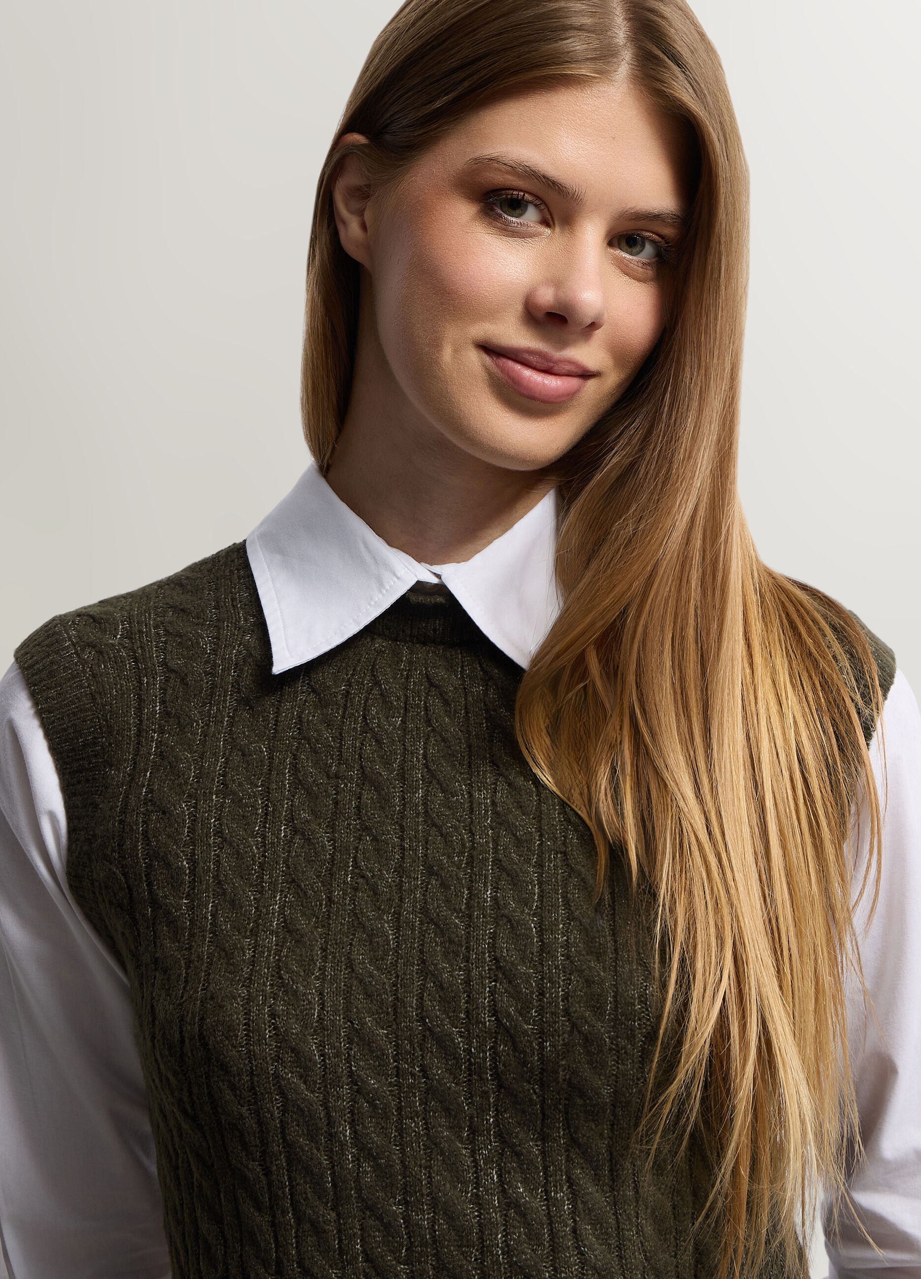 Gilet Fitted con inserto camicia donna_2