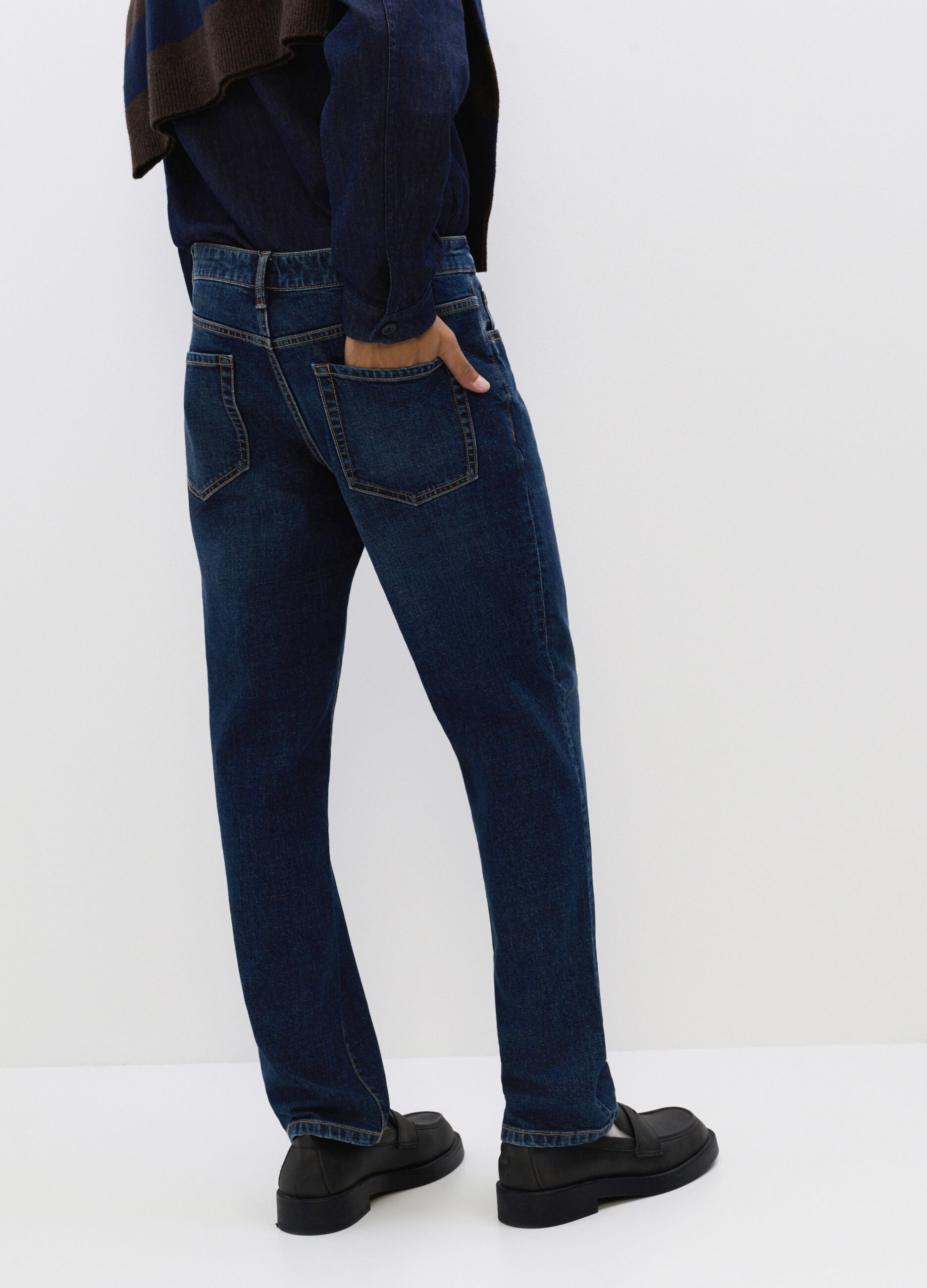 Jeans regular fit in denim stretch uomo_1