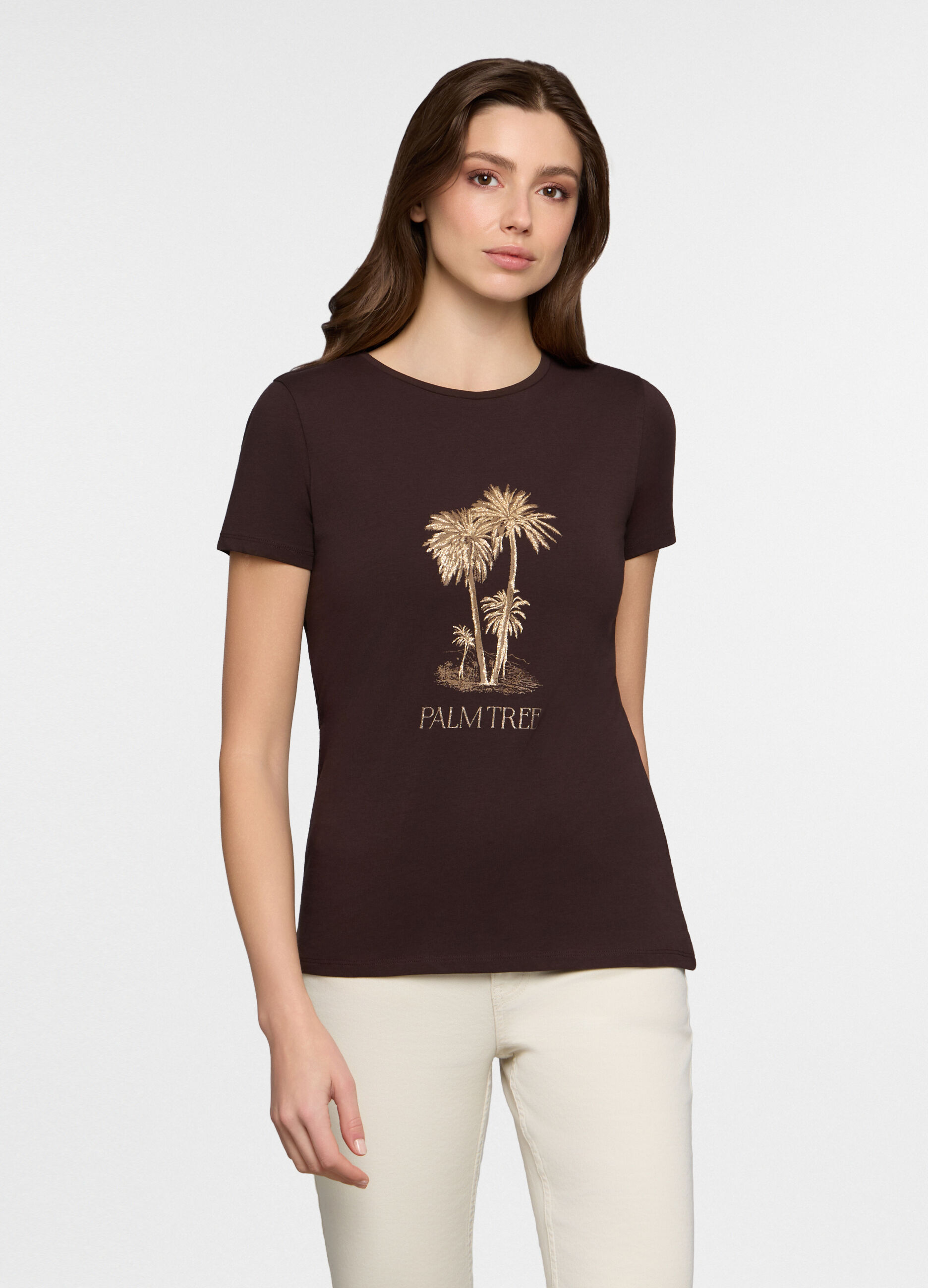 T-shirt girocollo stretch donna_0