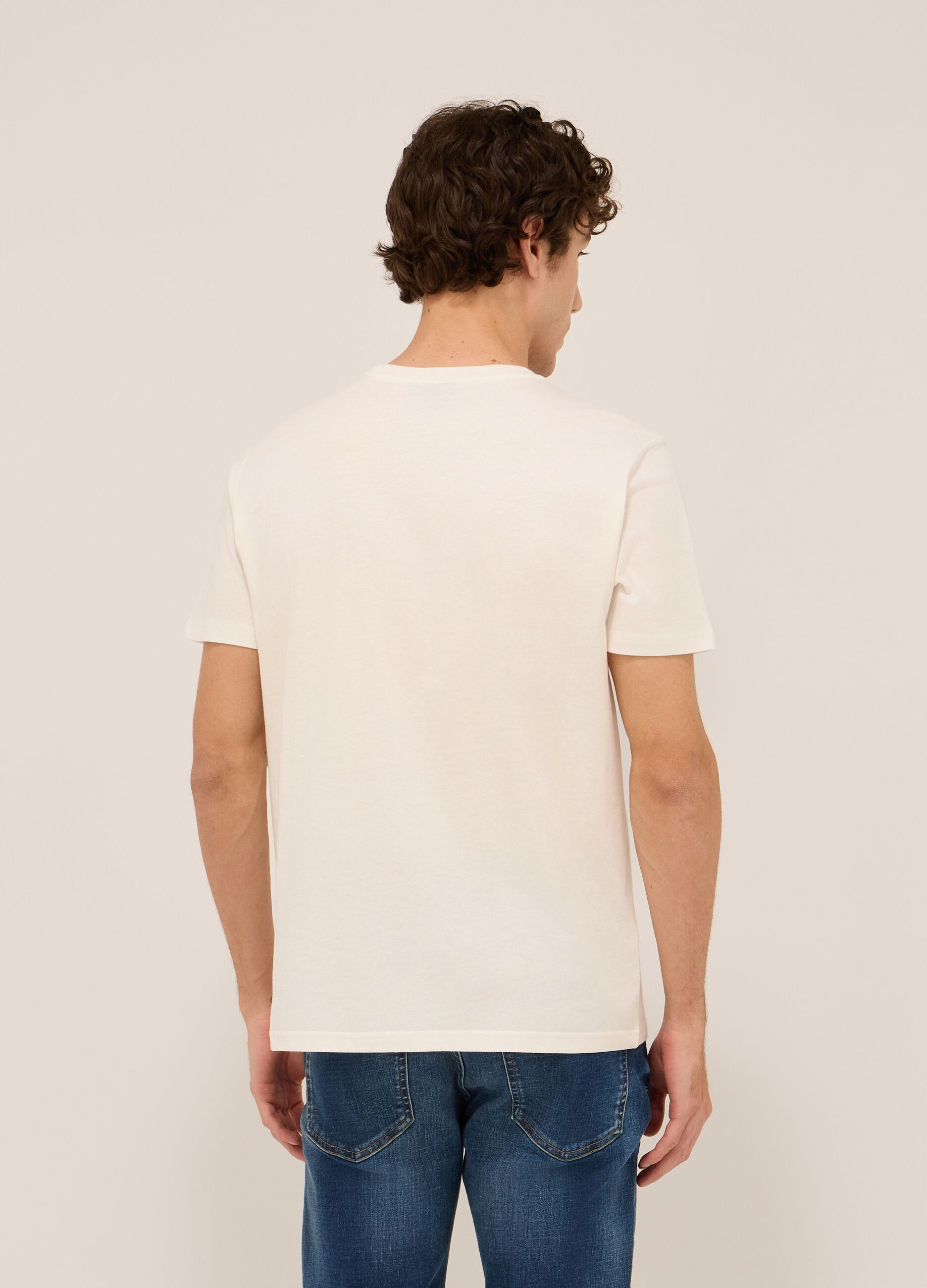 T-shirt in jersey di cotone con stampa uomo_1