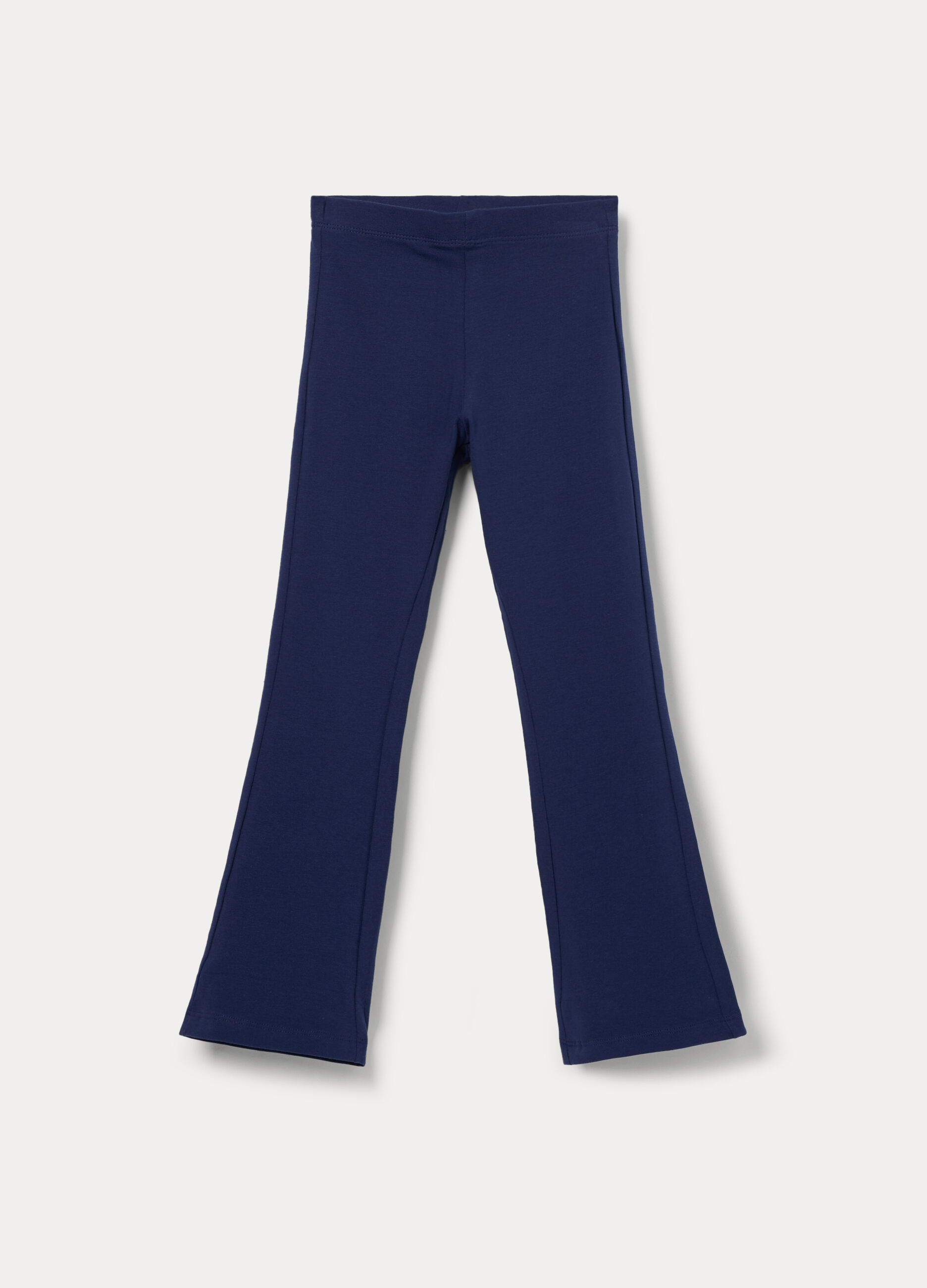 Leggings flare fit in jersey di cotone stretch bambina_0