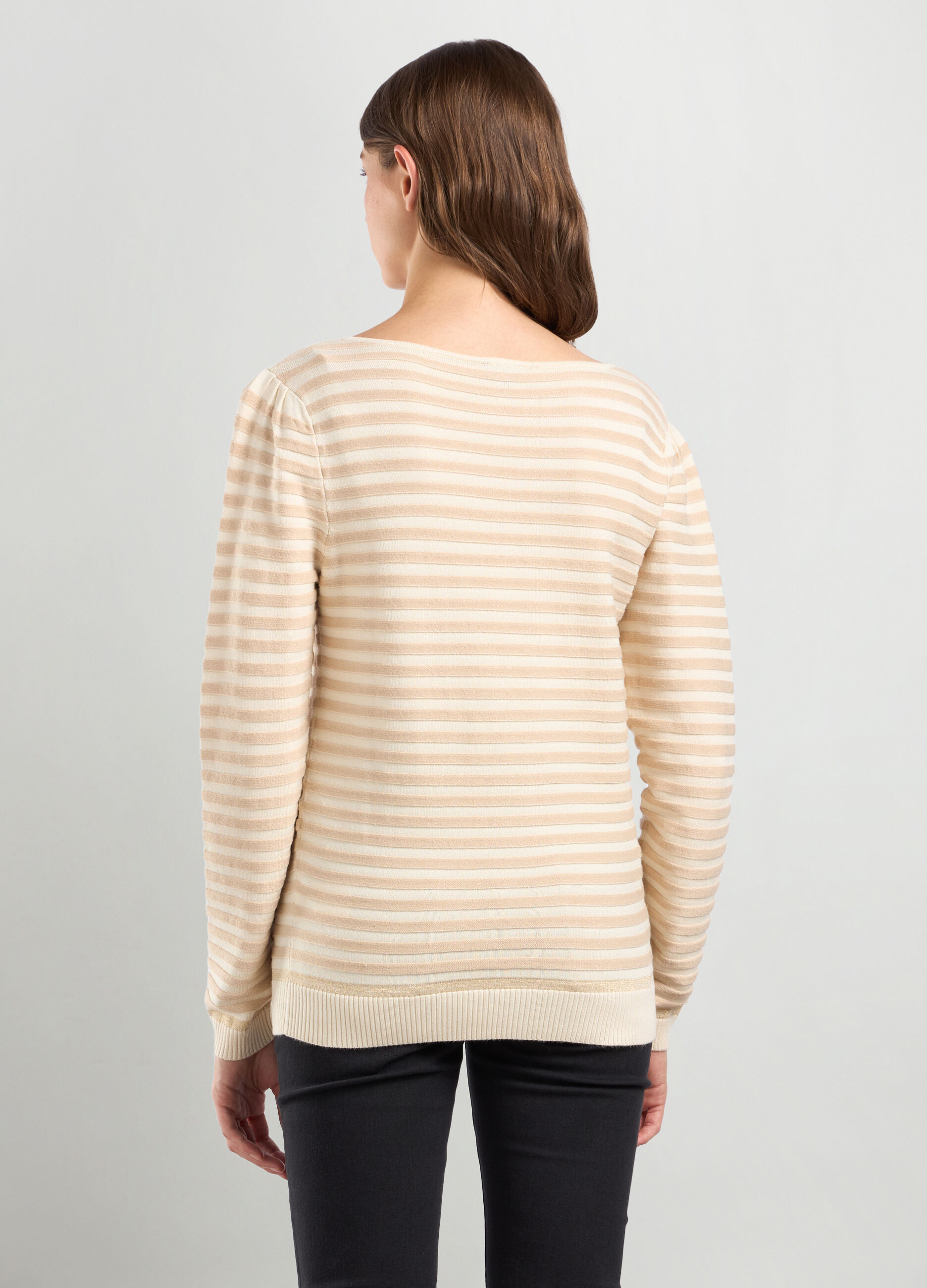 Pullover misto viscosa a righe donna_1